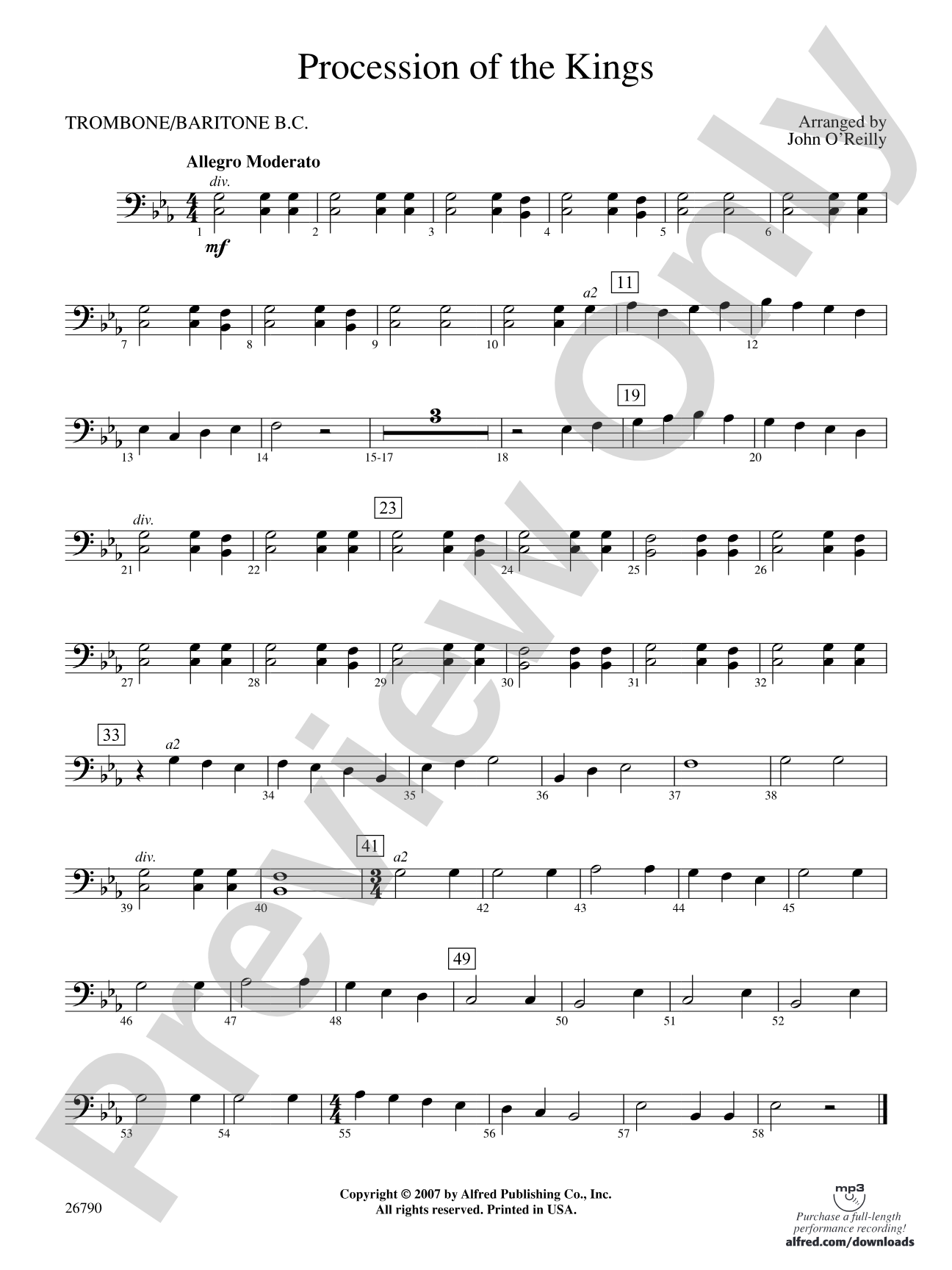 Procession of the Kings: 1st Trombone