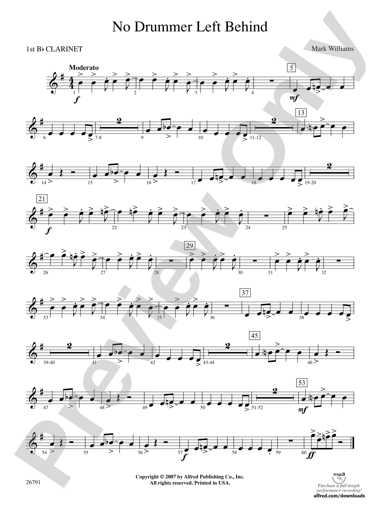 No Drummer Left Behind: 1st B-flat Clarinet