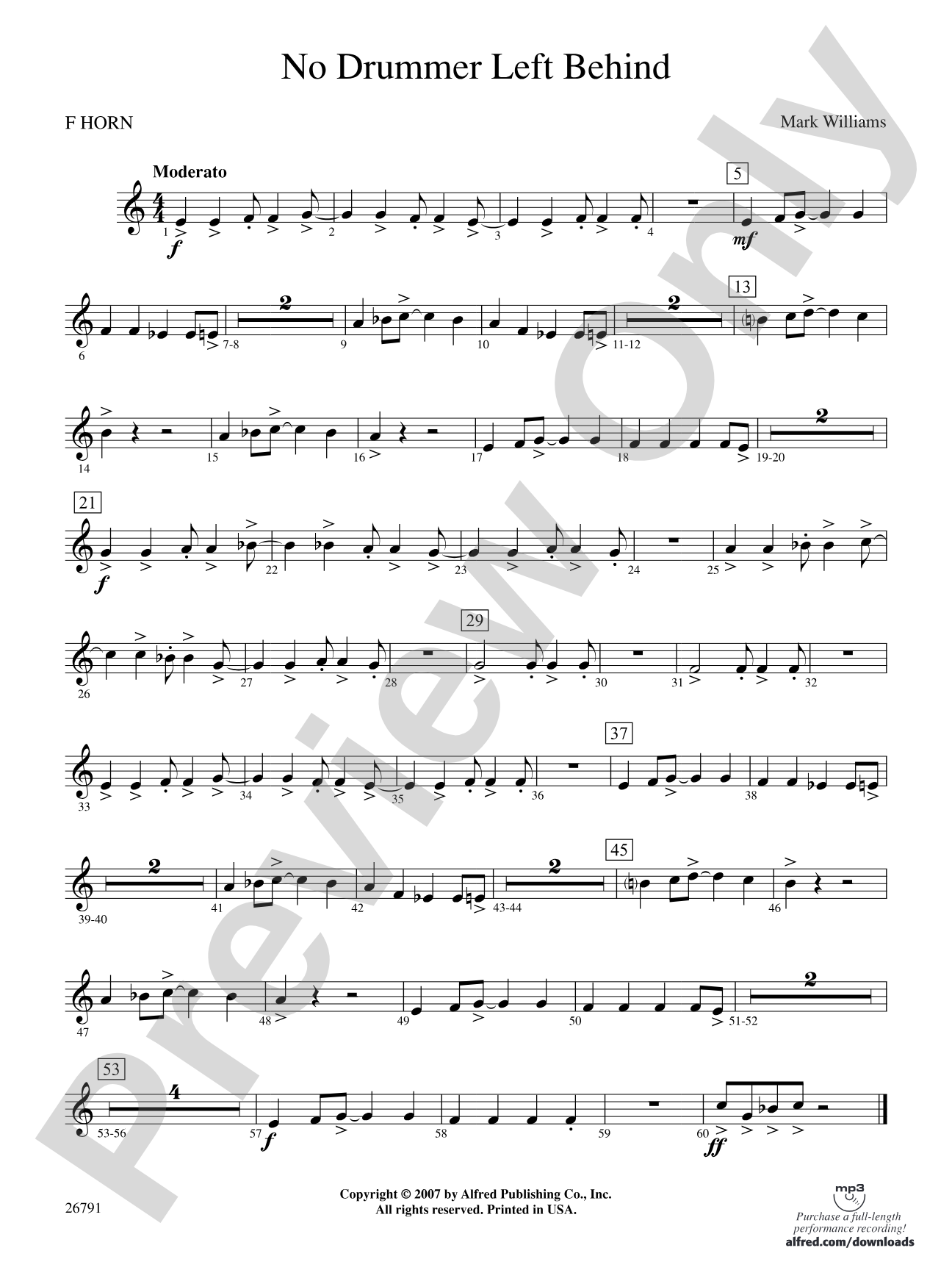 No Drummer Left Behind: 1st F Horn