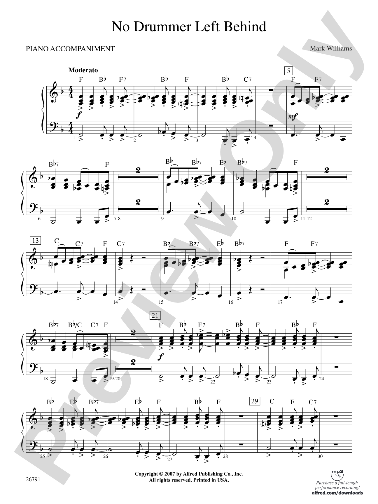 No Drummer Left Behind: Piano Accompaniment