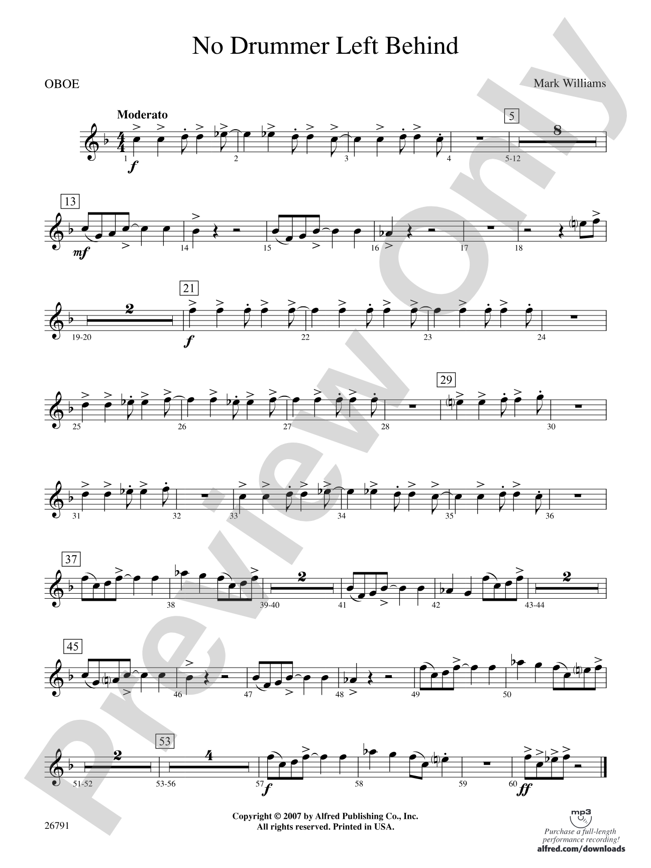 No Drummer Left Behind: Oboe