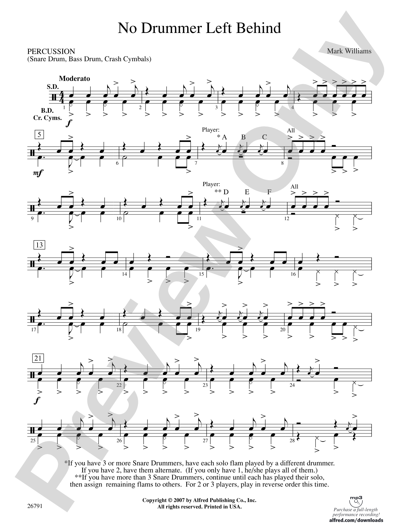 No Drummer Left Behind: 1st Percussion