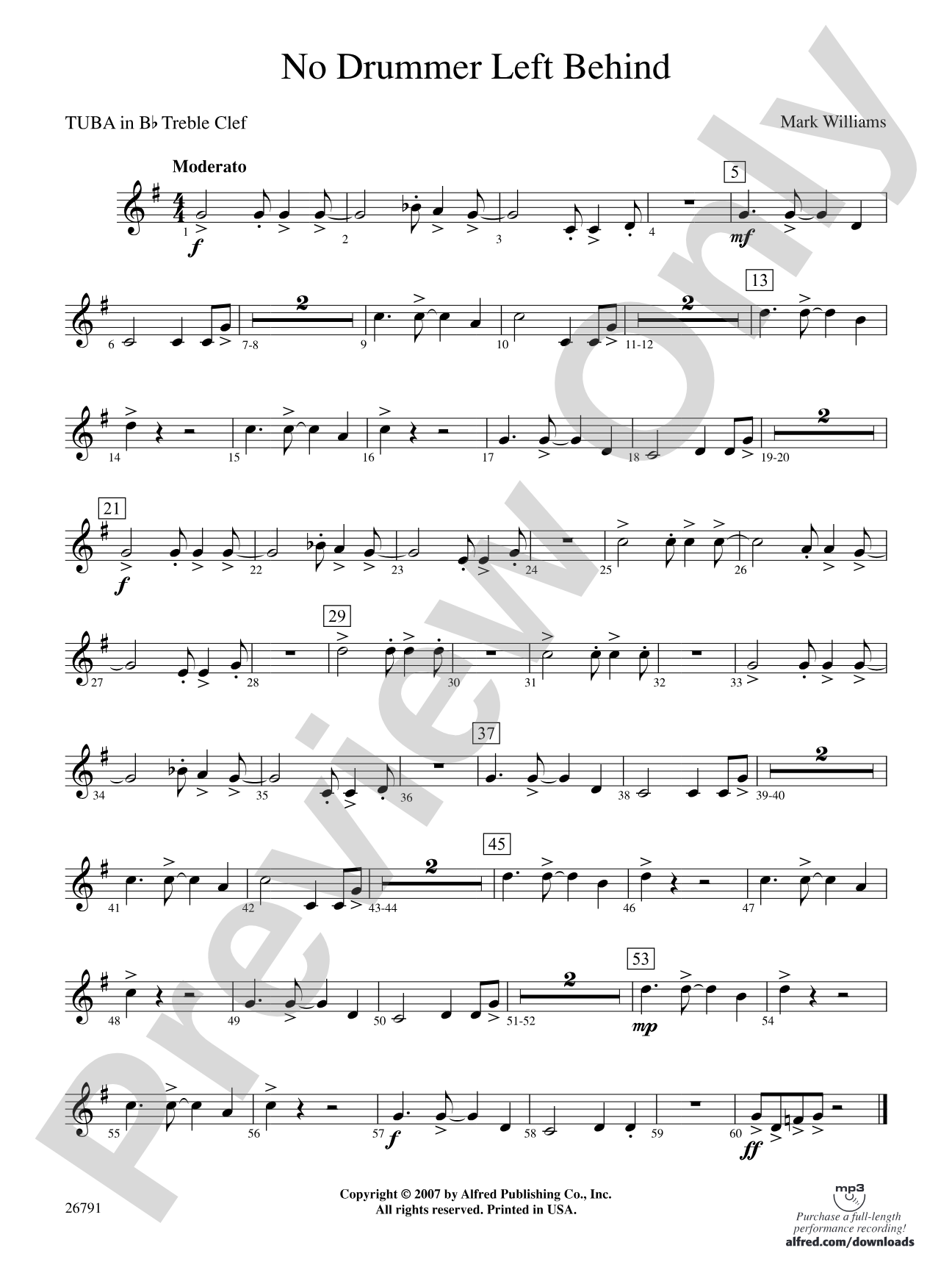 No Drummer Left Behind: (wp) B-flat Tuba T.C.