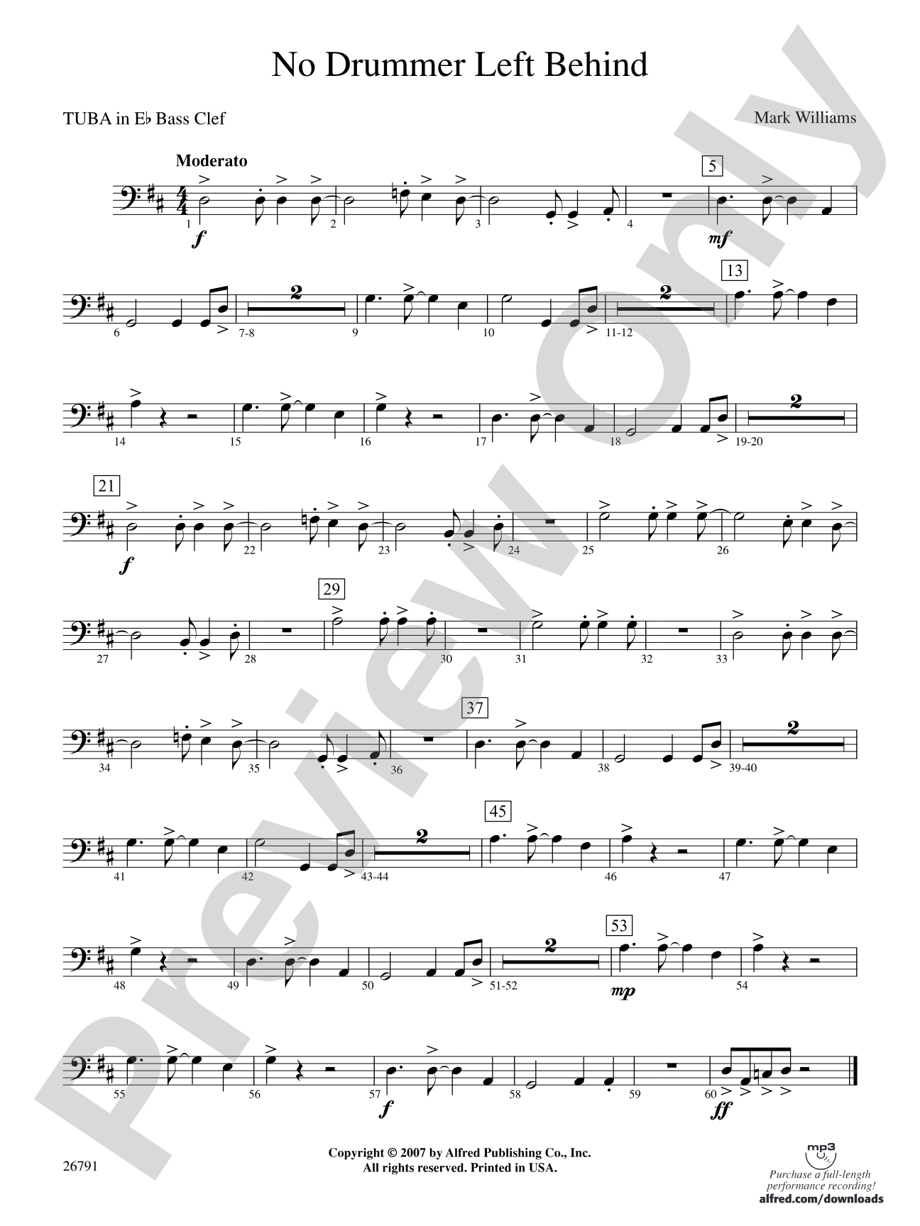 No Drummer Left Behind: (wp) E-flat Tuba B.C.