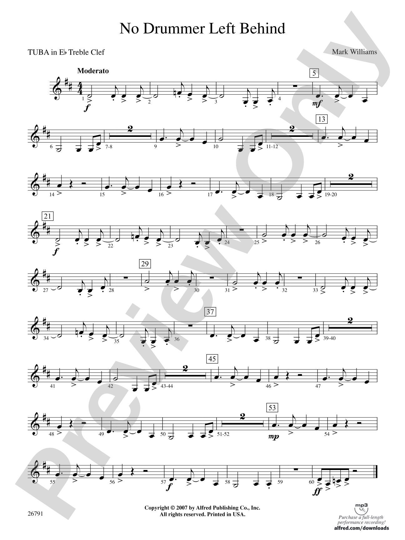 No Drummer Left Behind: (wp) E-flat Tuba T.C.