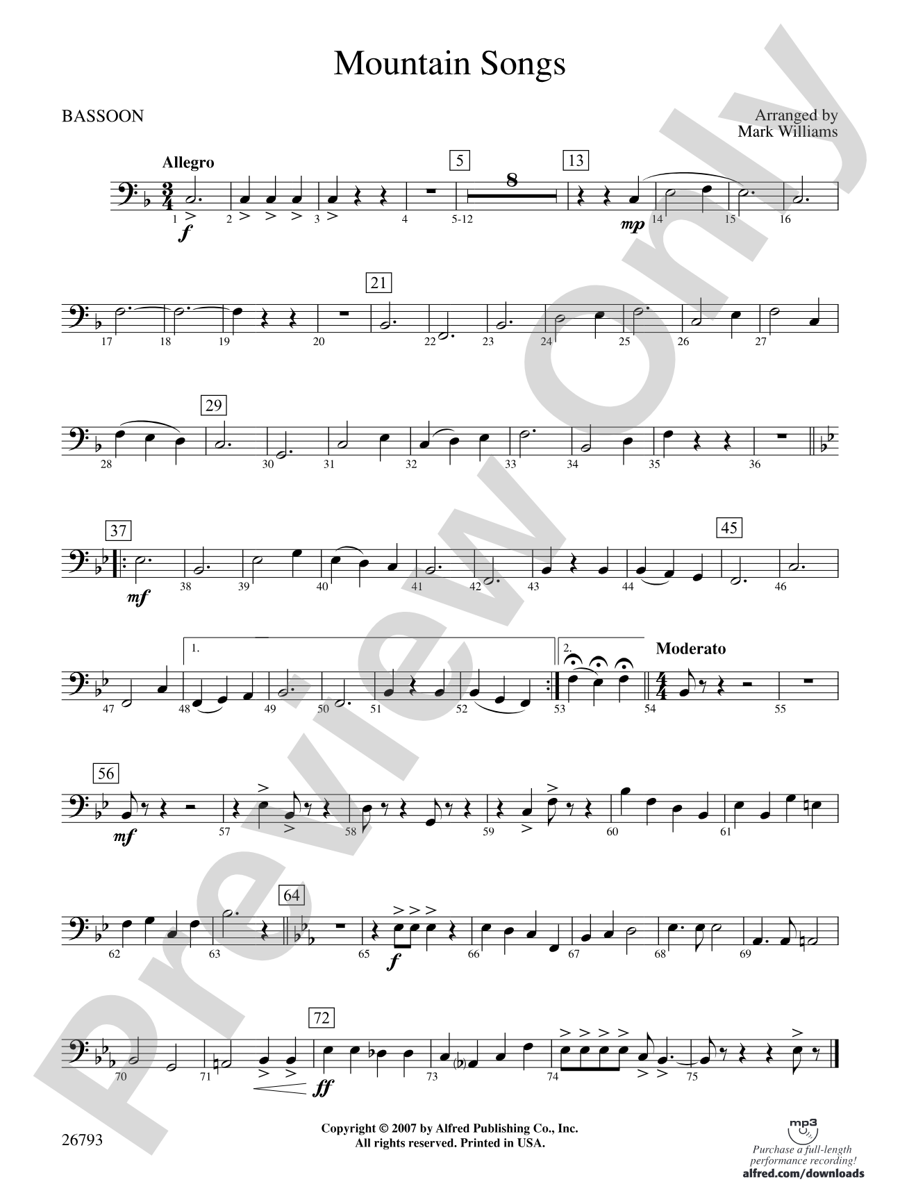 Mountain Songs: Bassoon
