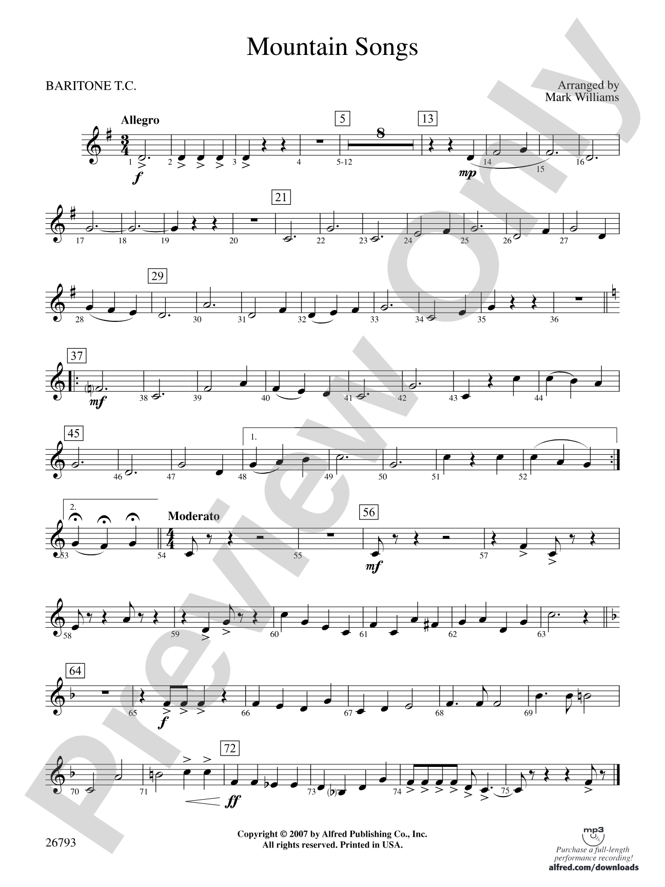 Mountain Songs: Baritone T.C.