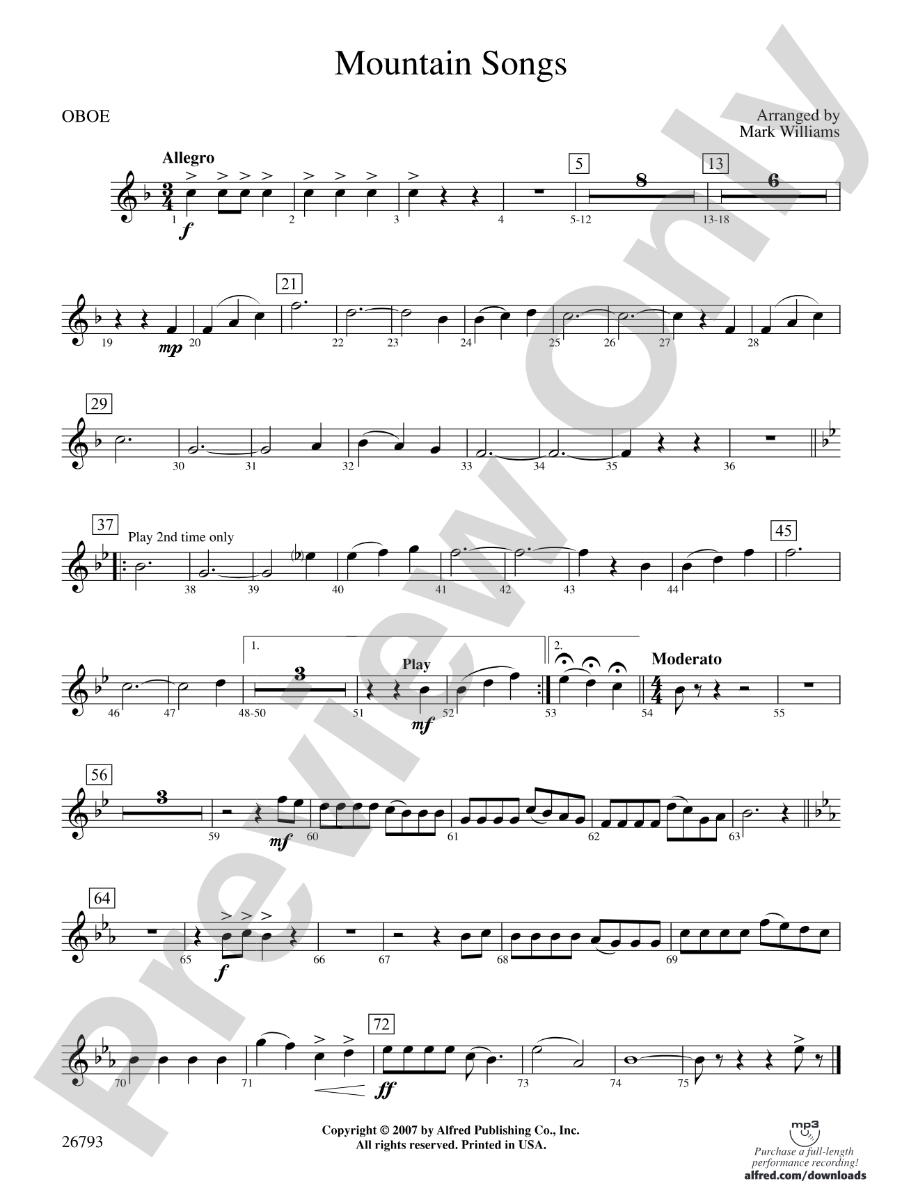Mountain Songs: Oboe
