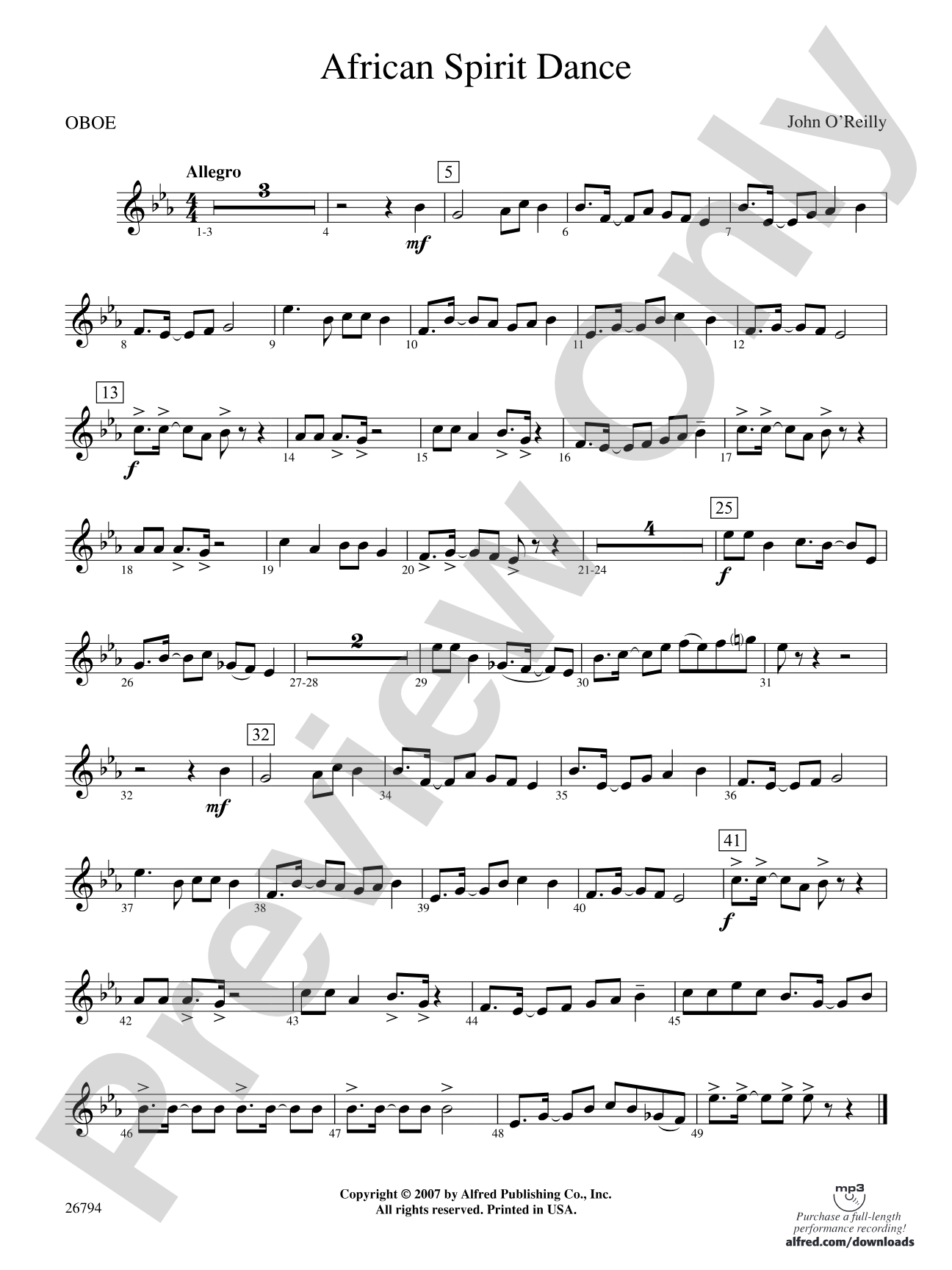 African Spirit Dance: Oboe