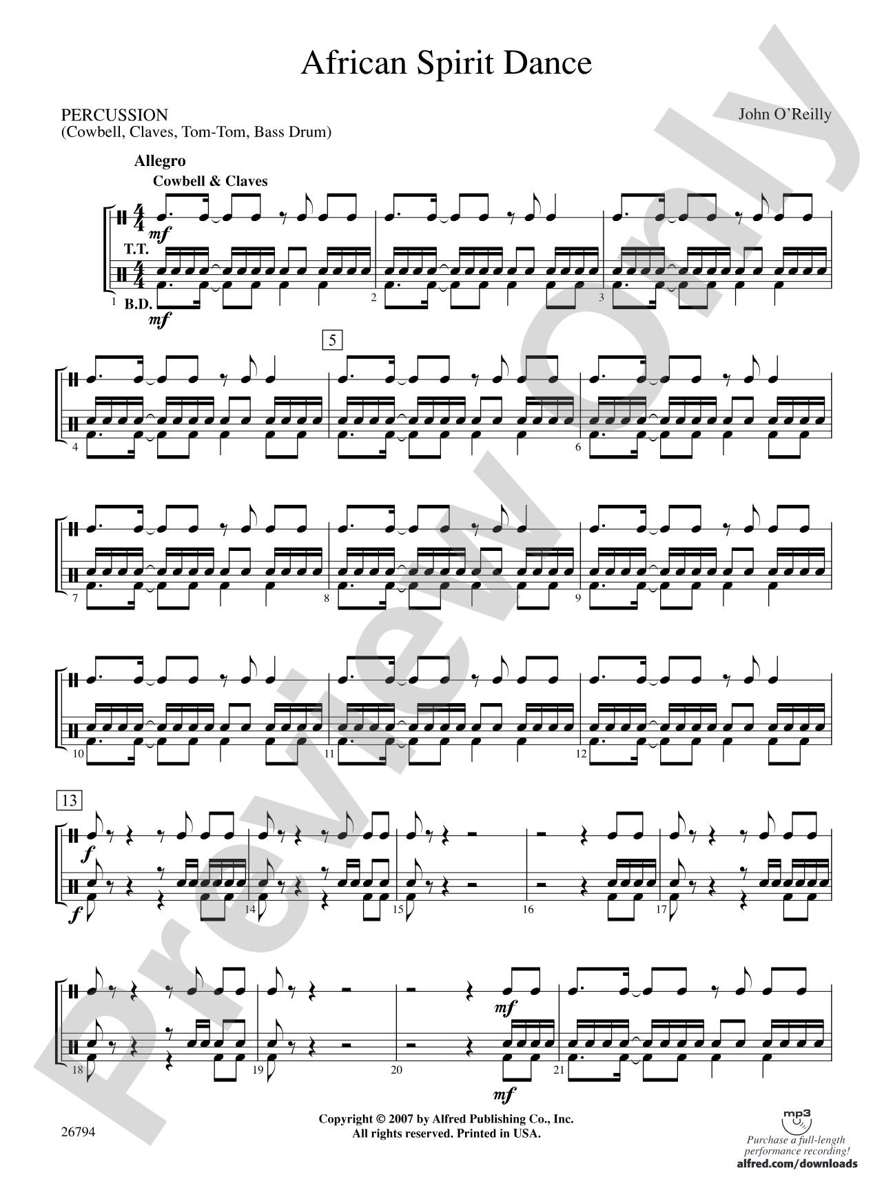 African Spirit Dance: 1st Percussion