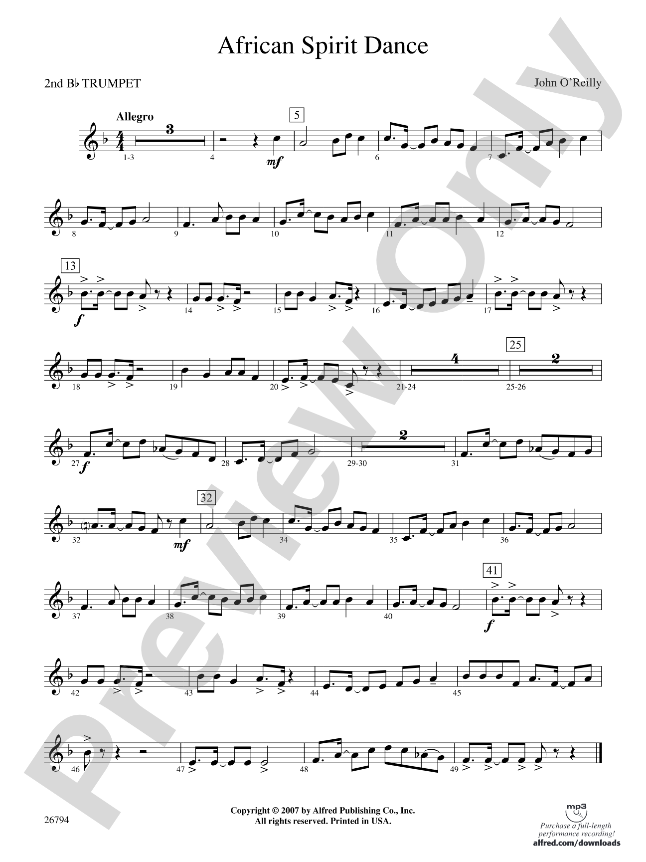African Spirit Dance: 2nd B-flat Trumpet