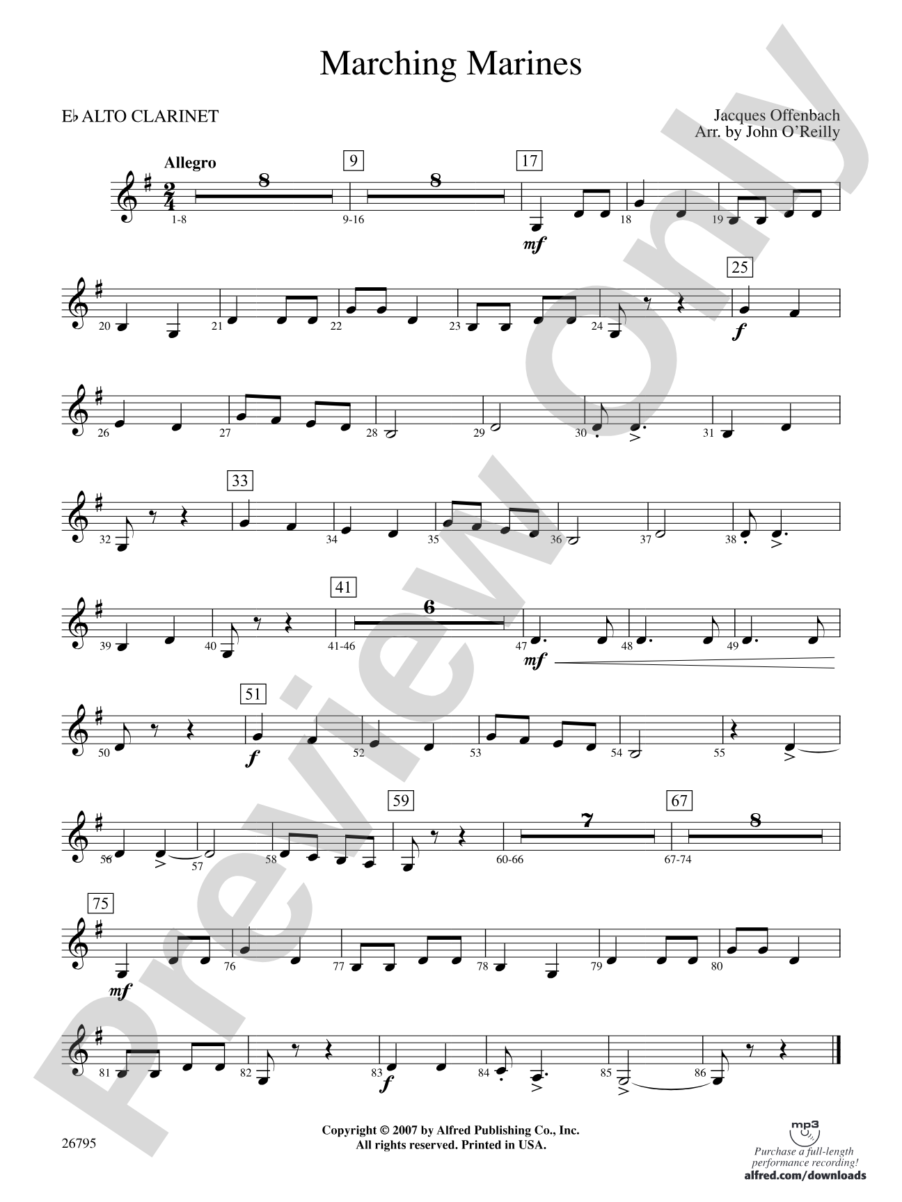 Marching Marines: E-flat Alto Clarinet
