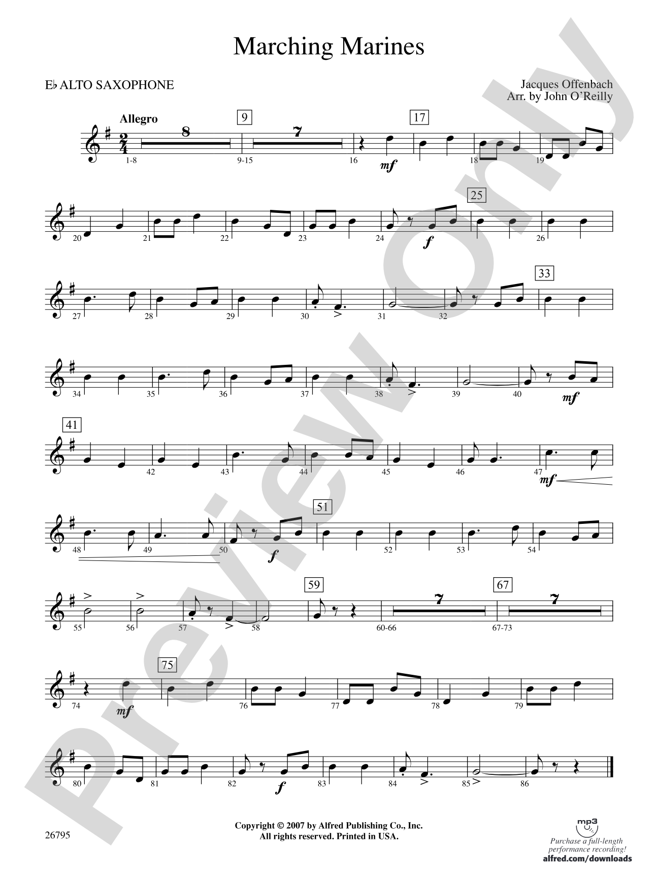 Marching Marines: E-flat Alto Saxophone