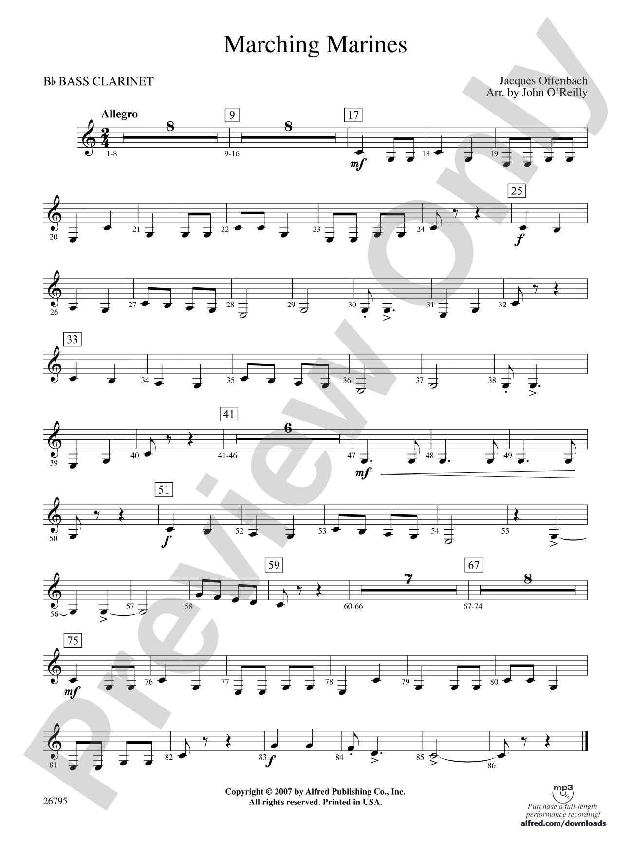 Marching Marines: B-flat Bass Clarinet