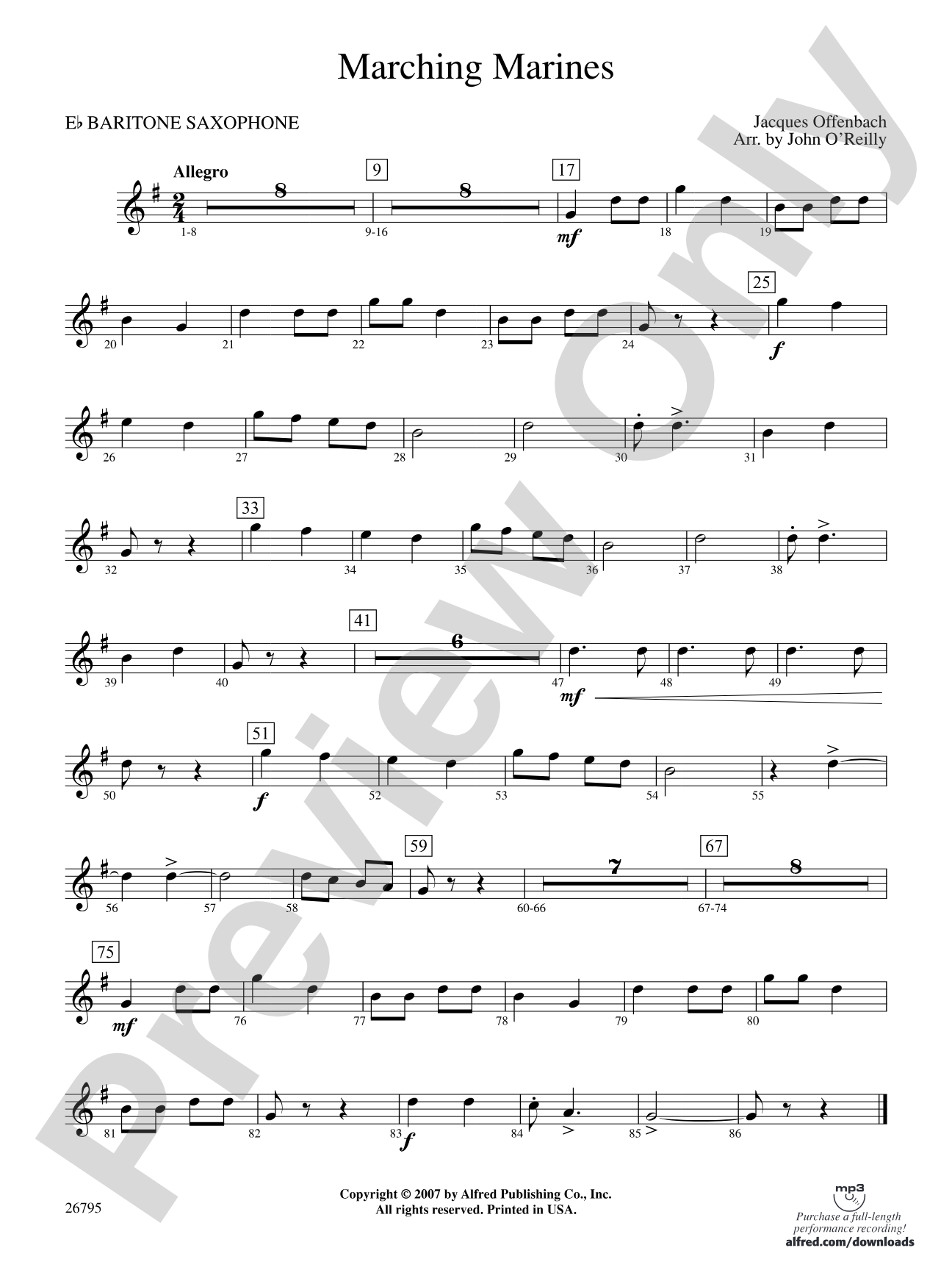 Marching Marines: E-flat Baritone Saxophone