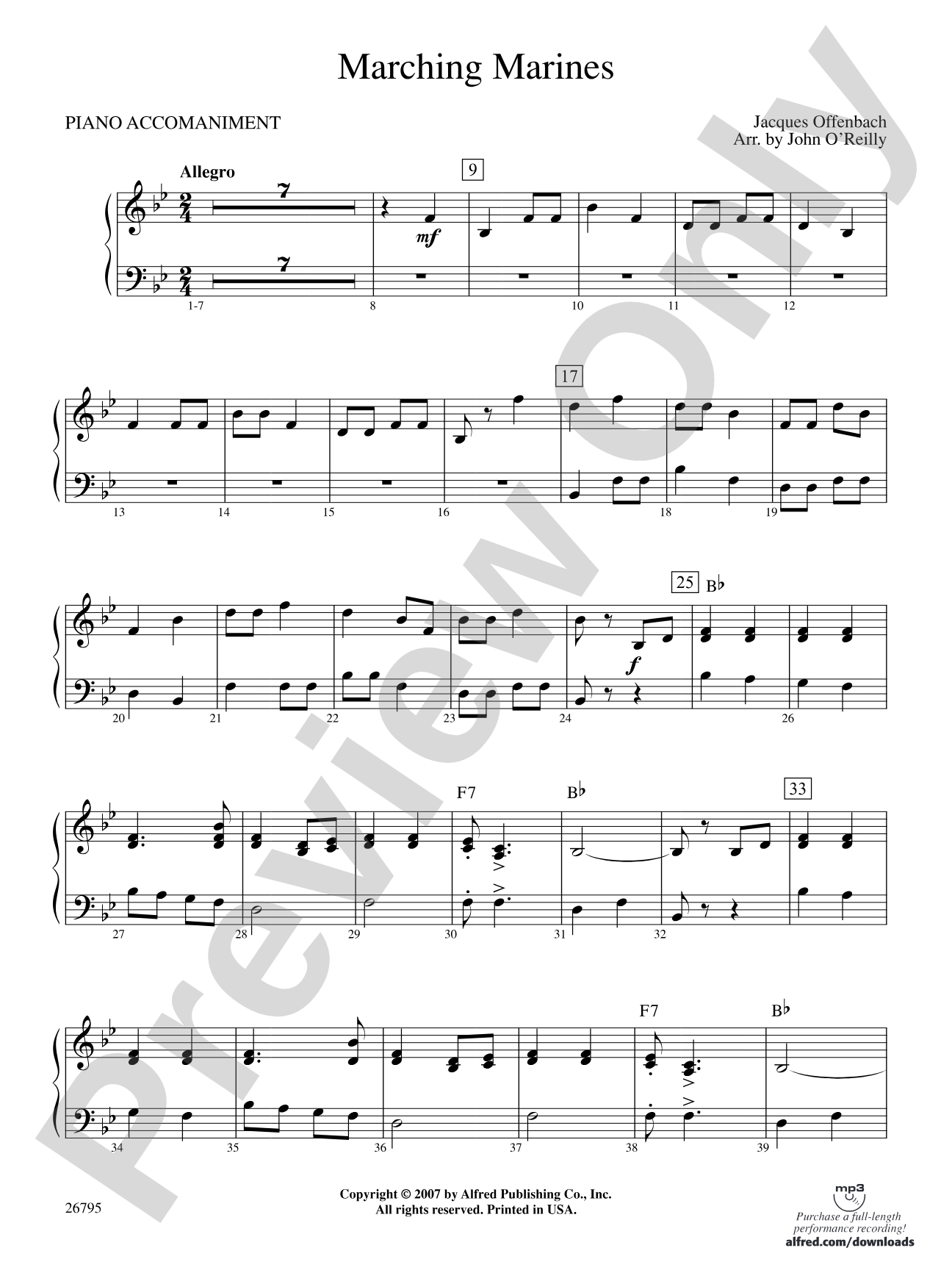 Marching Marines: Piano Accompaniment