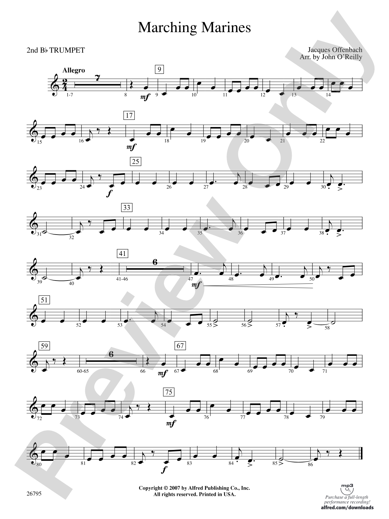 Marching Marines: 2nd B-flat Trumpet