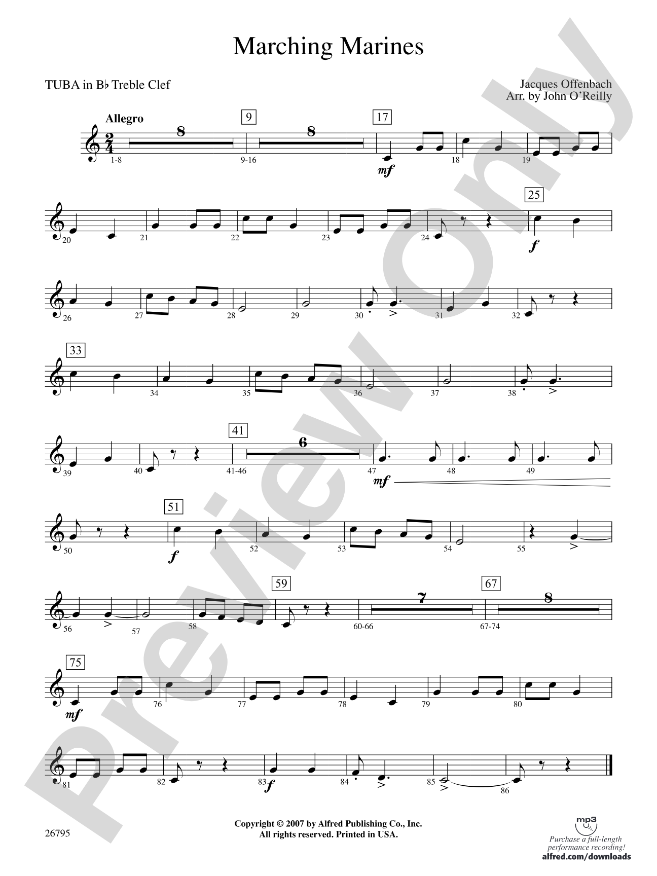 Marching Marines: (wp) B-flat Tuba T.C.
