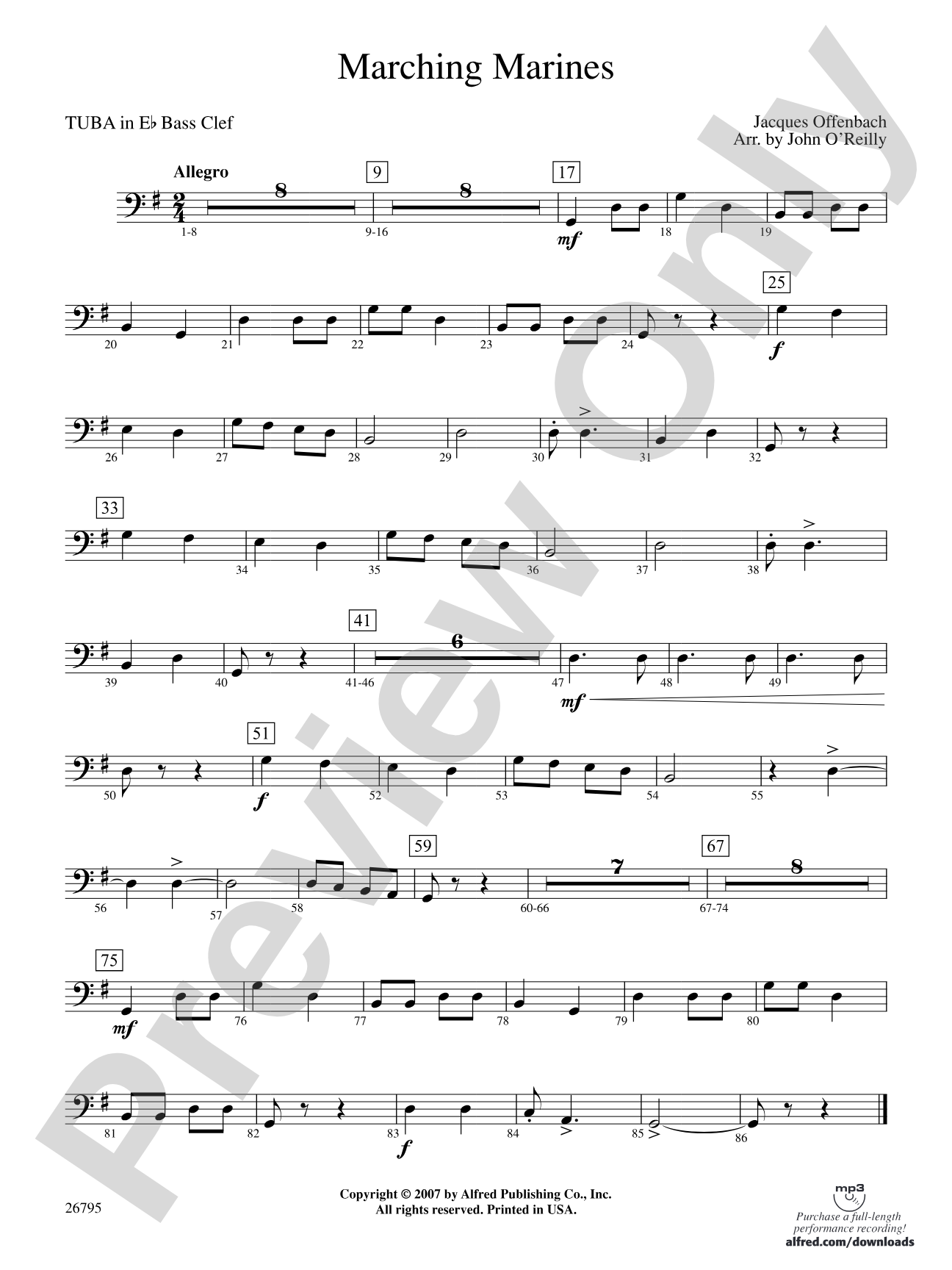 Marching Marines: (wp) E-flat Tuba B.C.