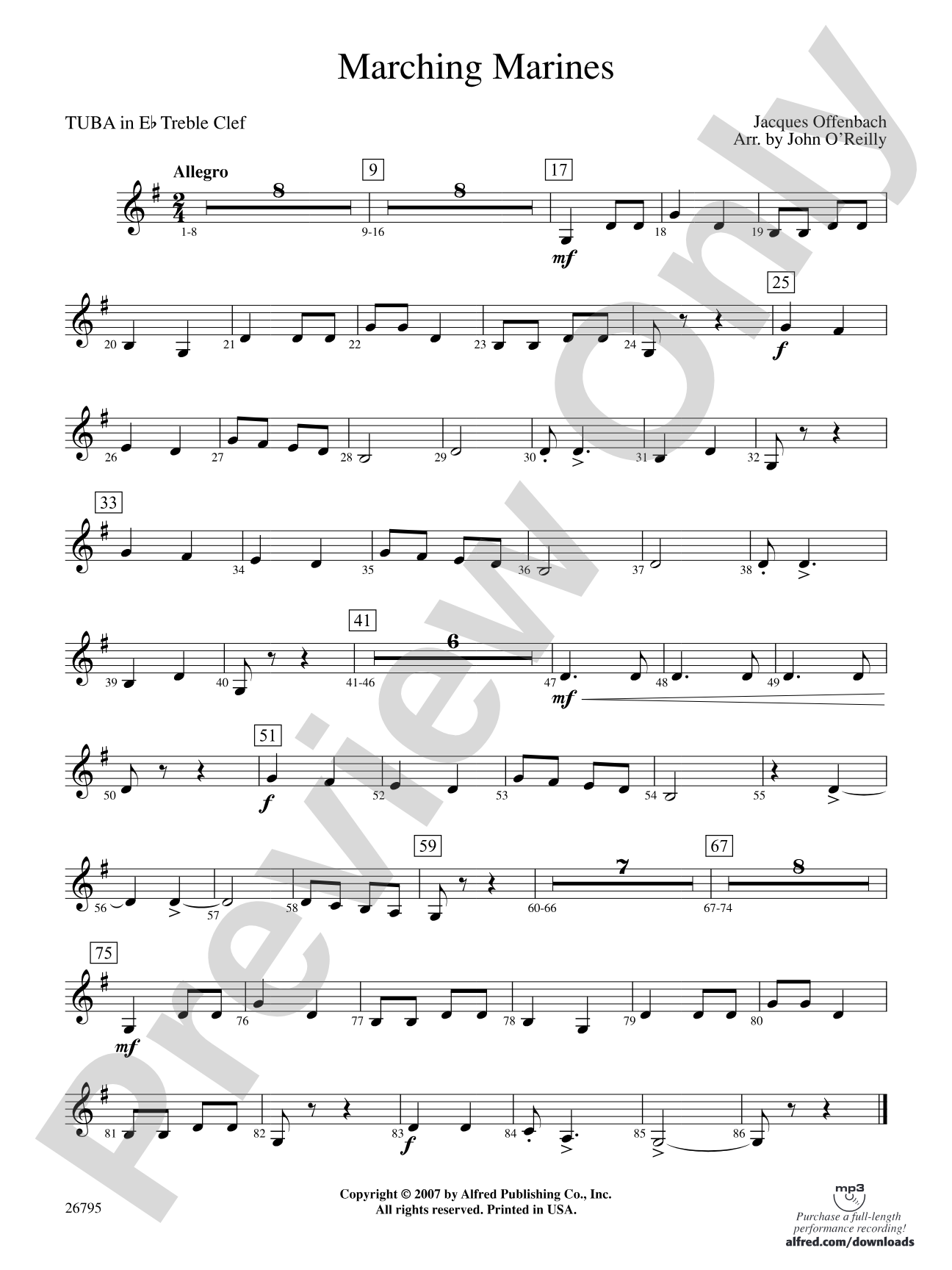 Marching Marines: (wp) E-flat Tuba T.C.