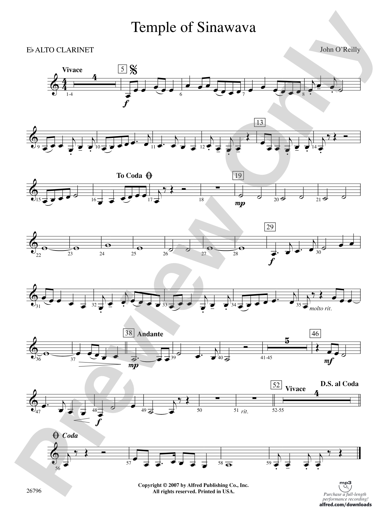 Temple of Sinawava: E-flat Alto Clarinet