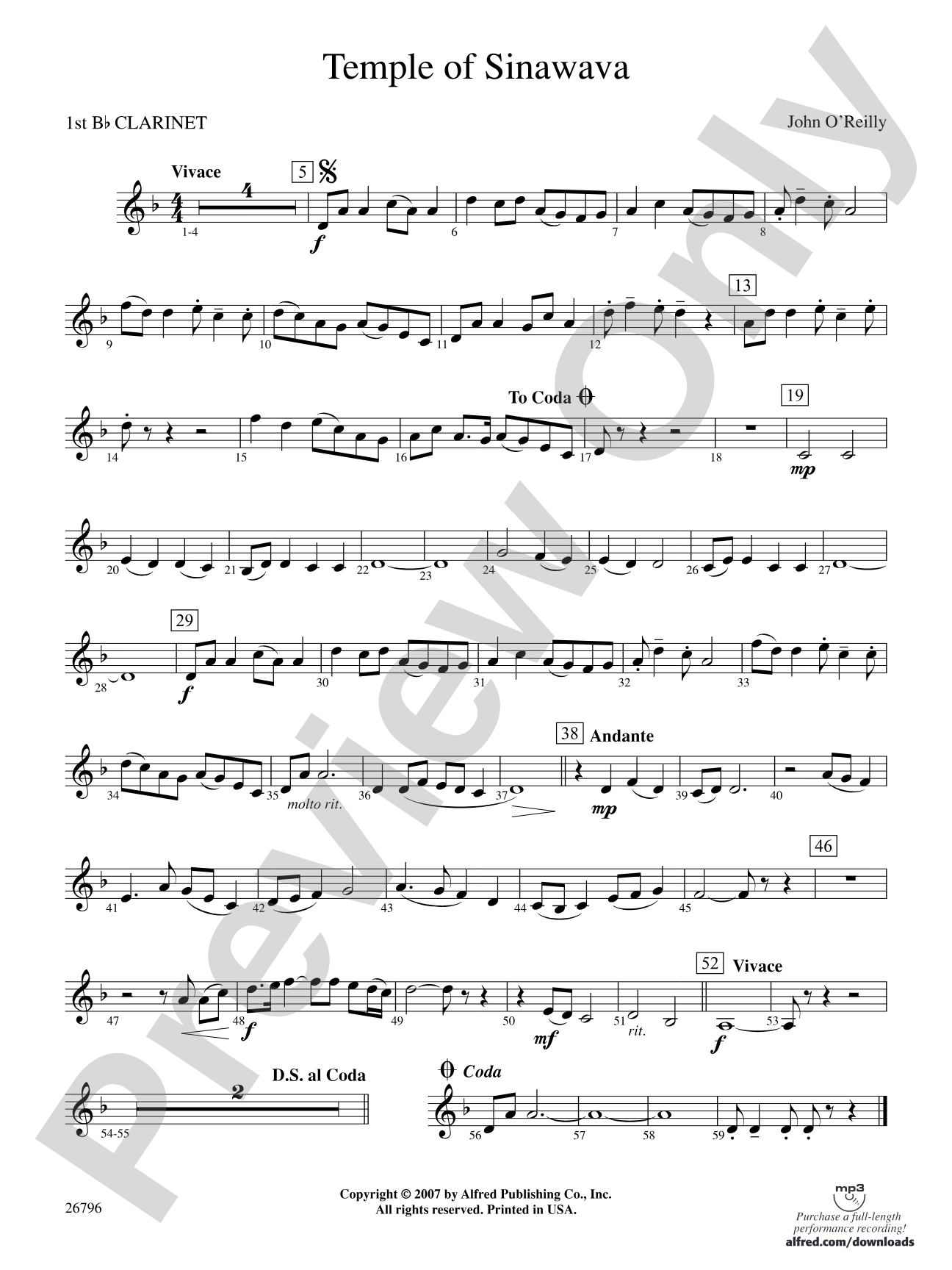 Temple of Sinawava: 1st B-flat Clarinet
