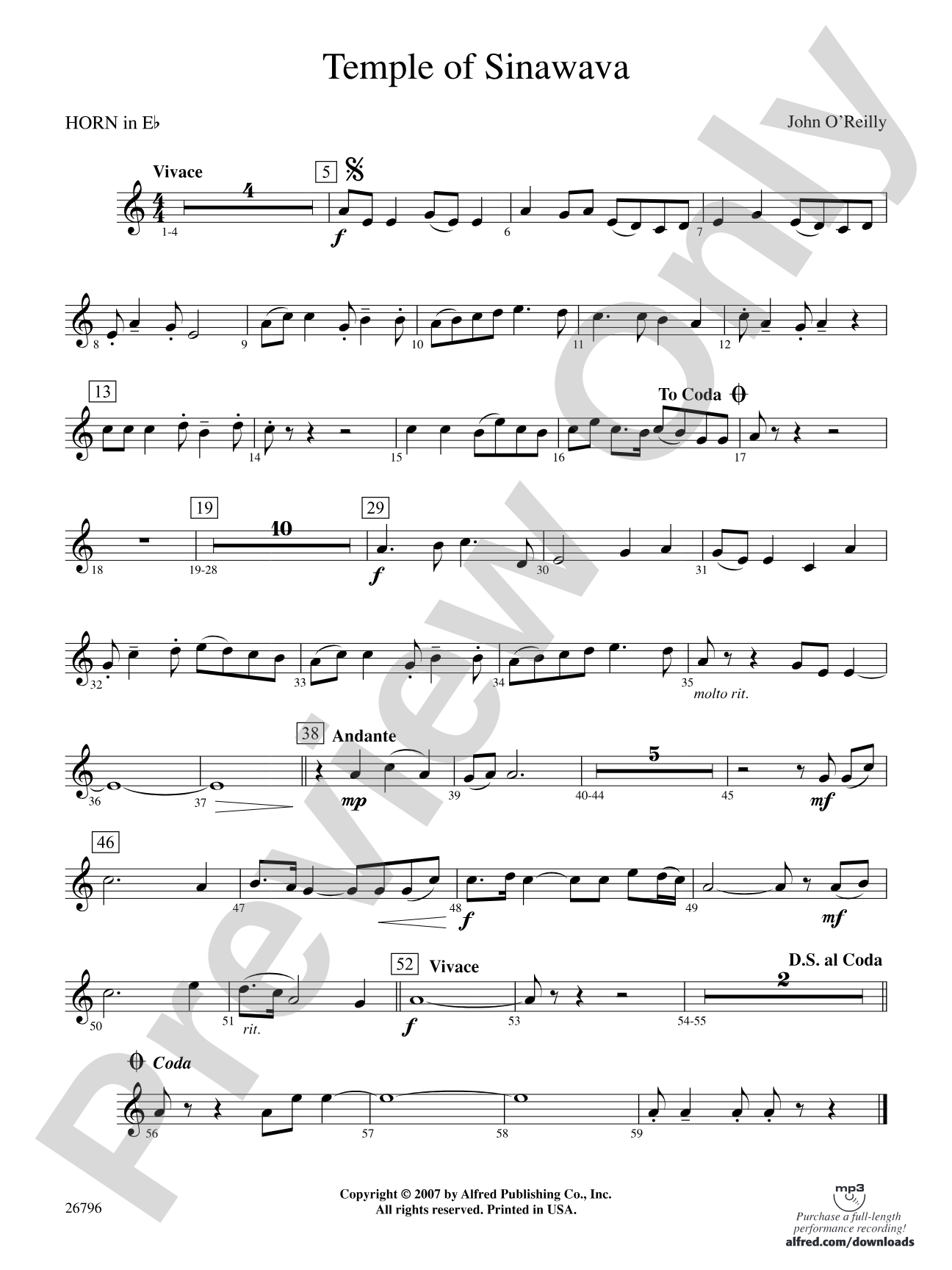 Temple of Sinawava: (wp) 1st Horn in E-flat