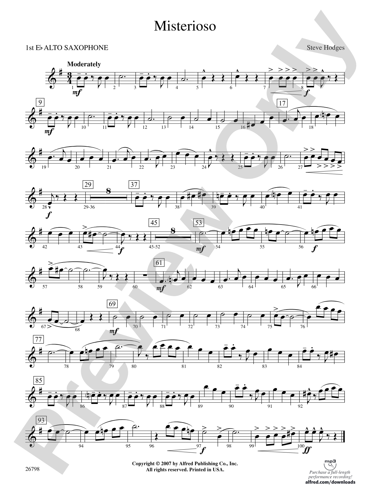 Misterioso: E-flat Alto Saxophone