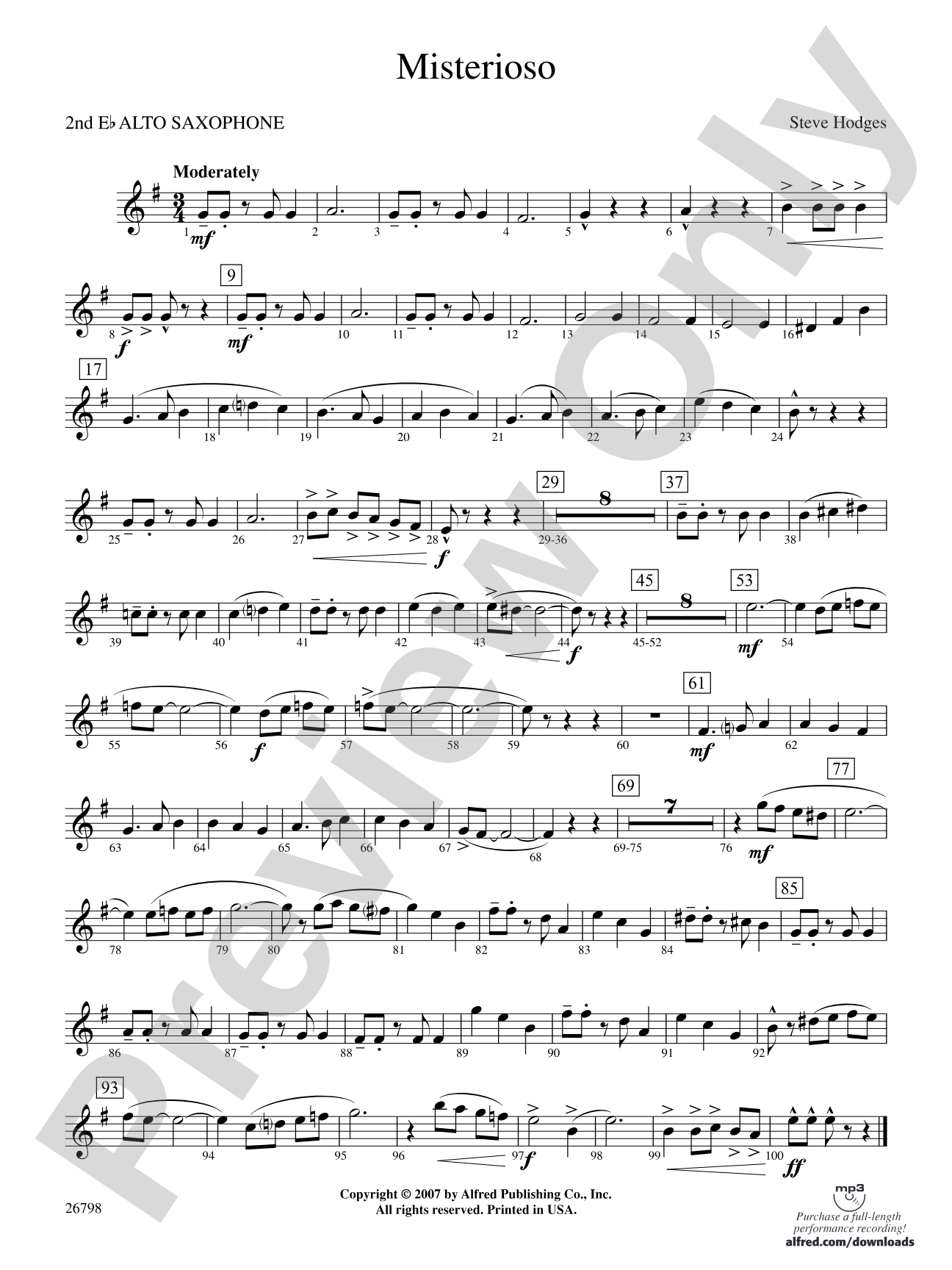 Misterioso: 2nd E-flat Alto Saxophone