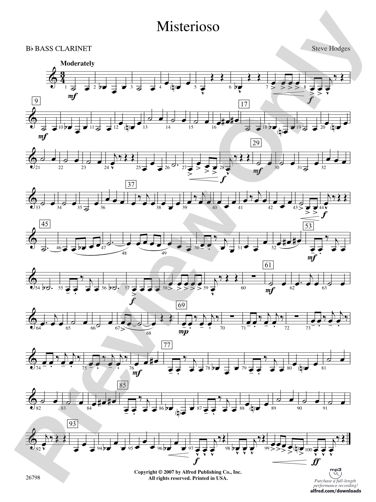 Misterioso: B-flat Bass Clarinet