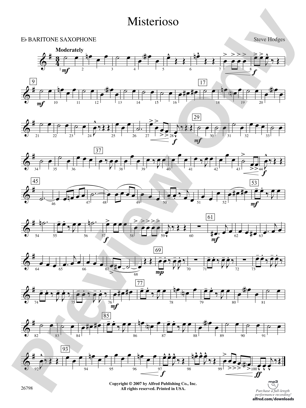 Misterioso: E-flat Baritone Saxophone