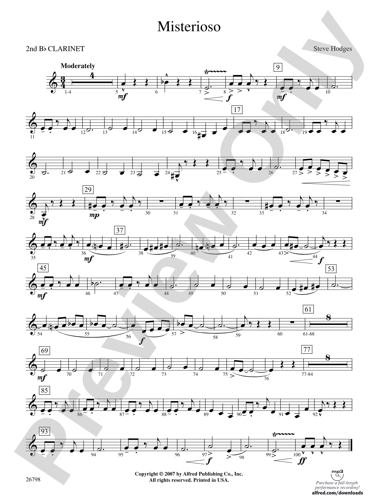 Misterioso: 2nd B-flat Clarinet