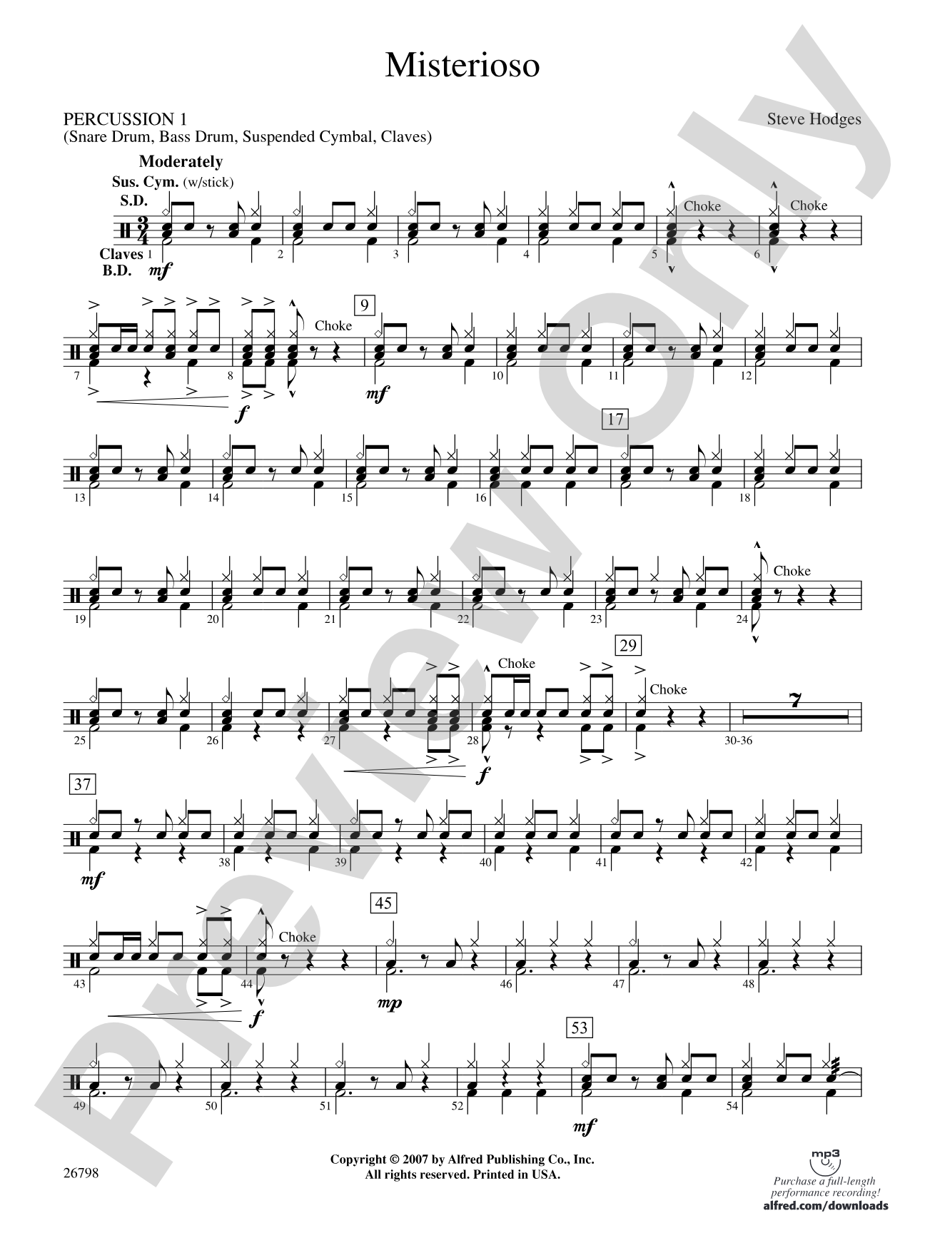 Misterioso: 1st Percussion