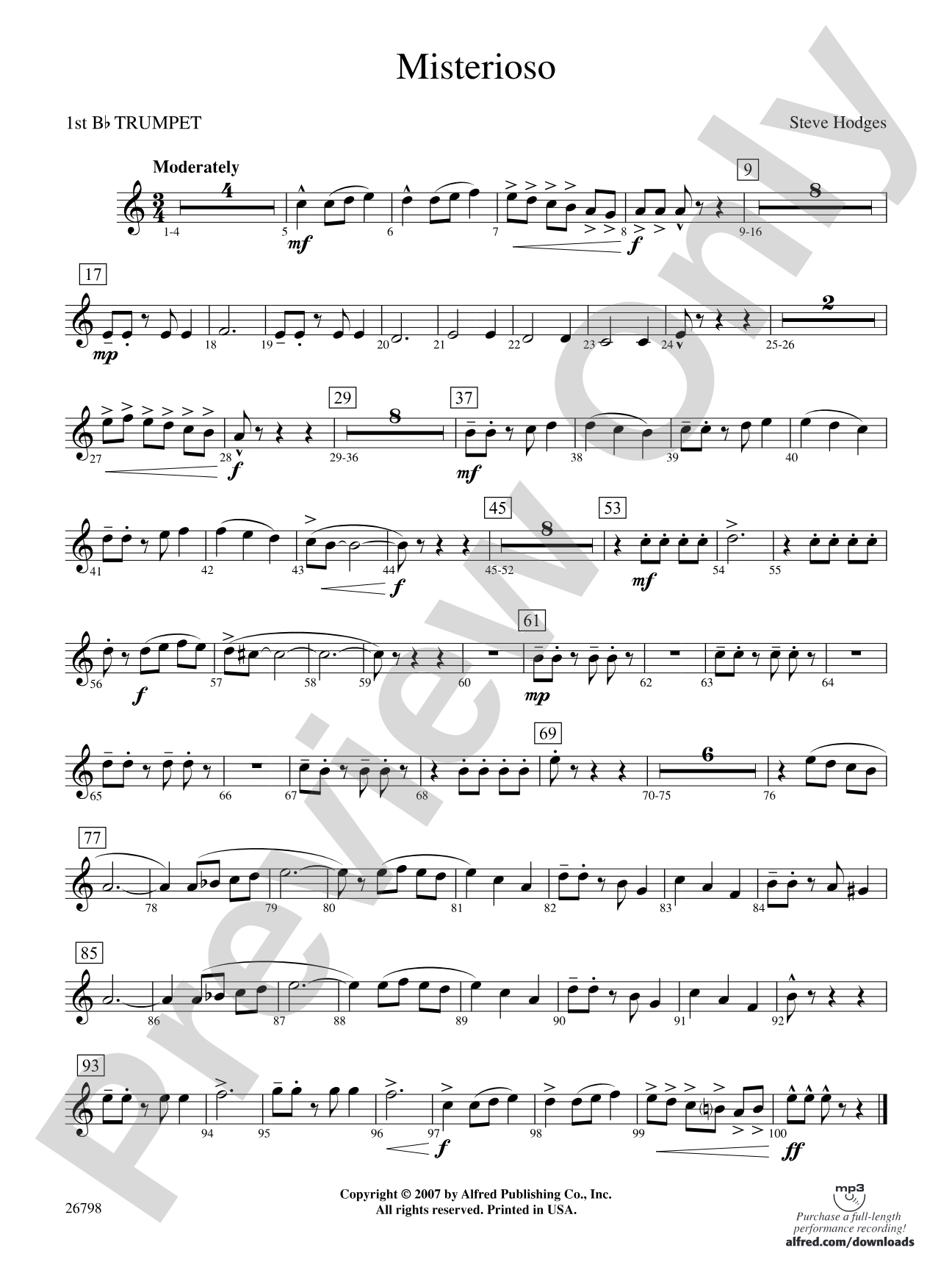 Misterioso: 1st B-flat Trumpet