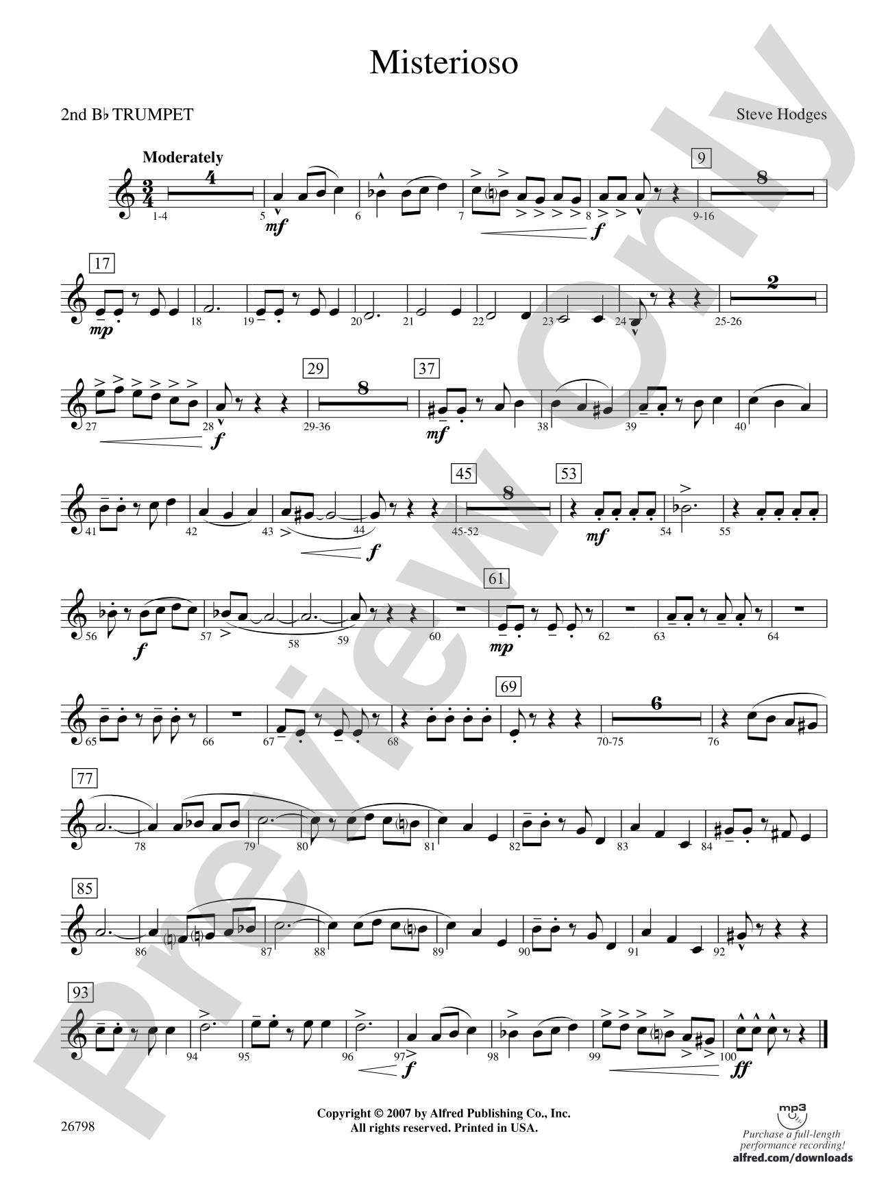 Misterioso: 2nd B-flat Trumpet