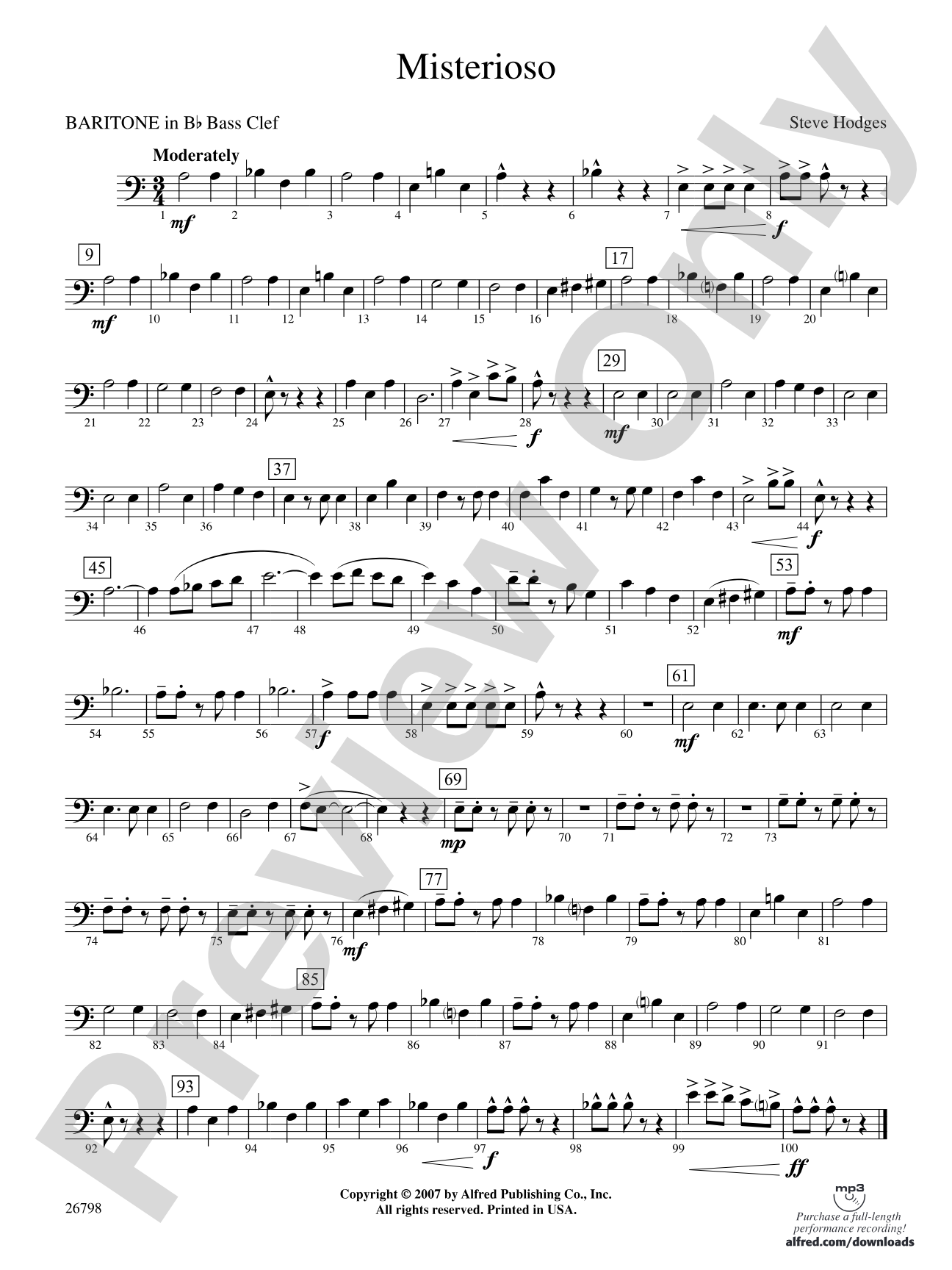 Misterioso: (wp) B-flat Baritone B.C.