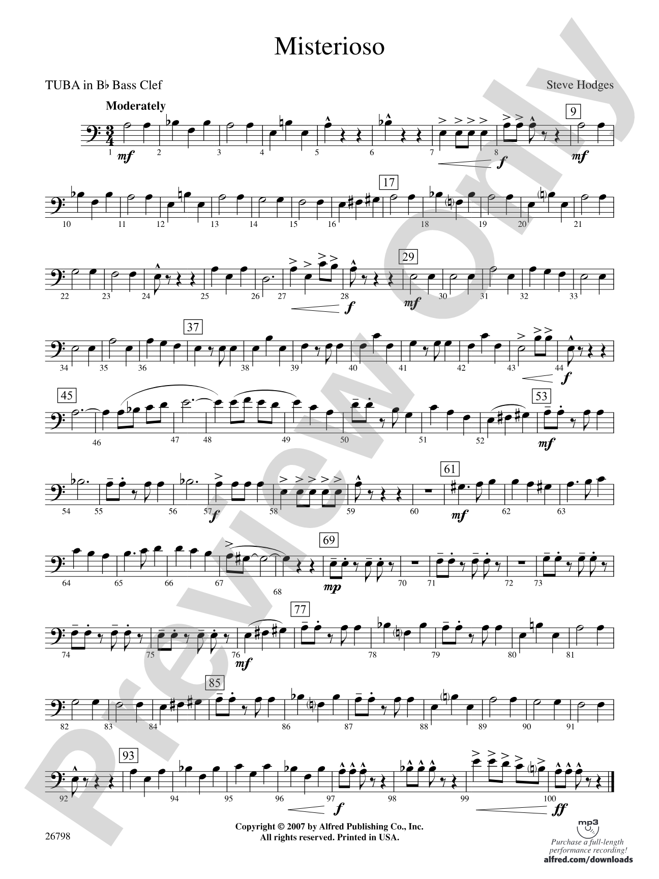 Misterioso: (wp) B-flat Tuba B.C.