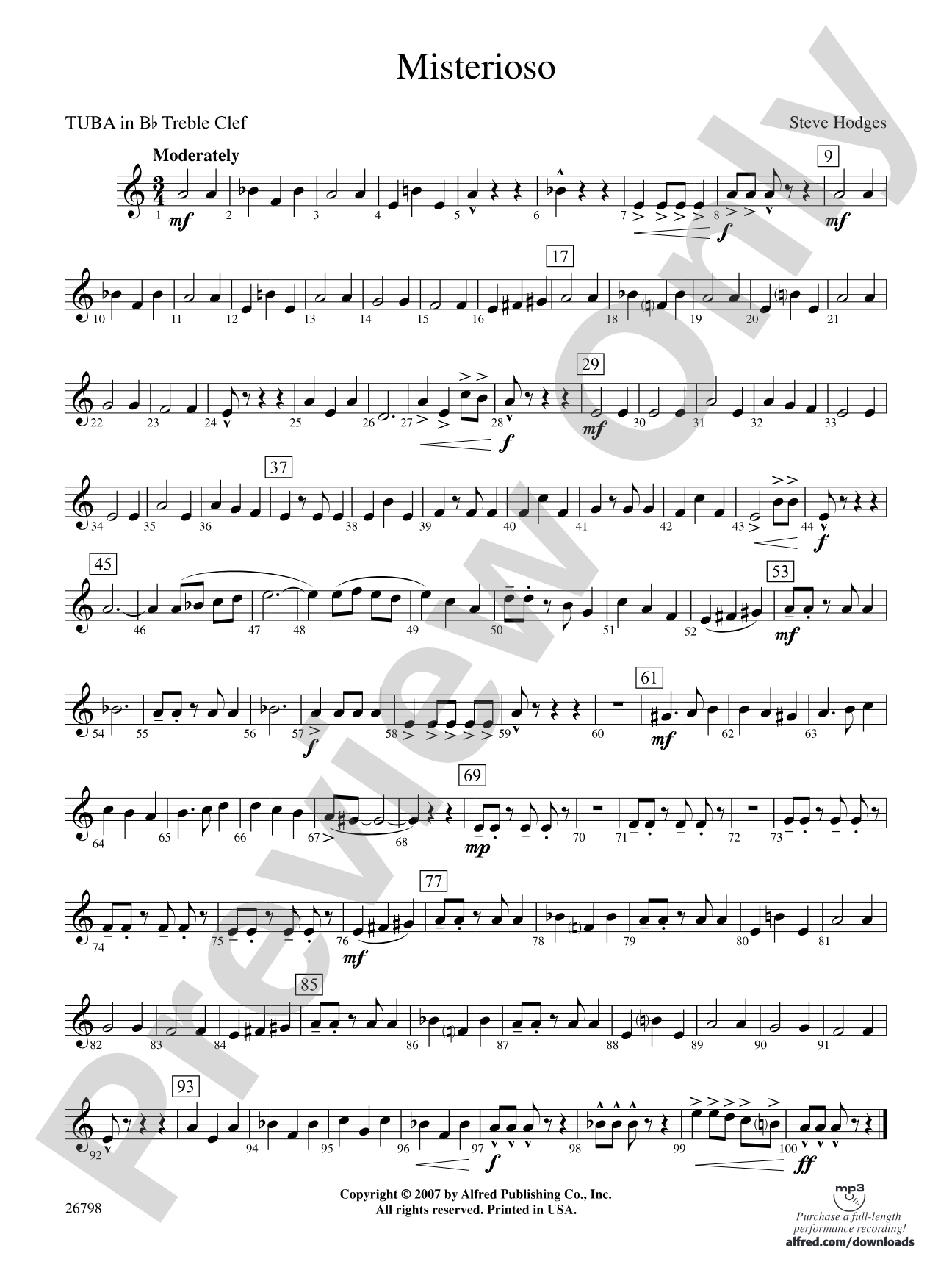 Misterioso: (wp) B-flat Tuba T.C.