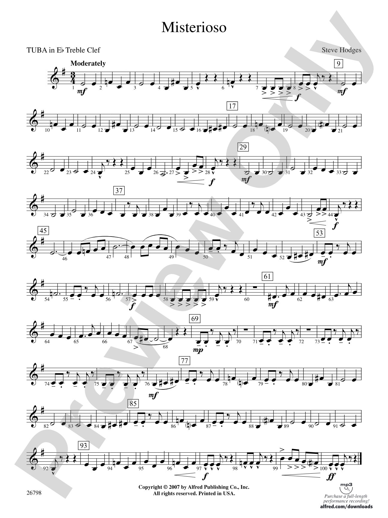 Misterioso: (wp) E-flat Tuba T.C.
