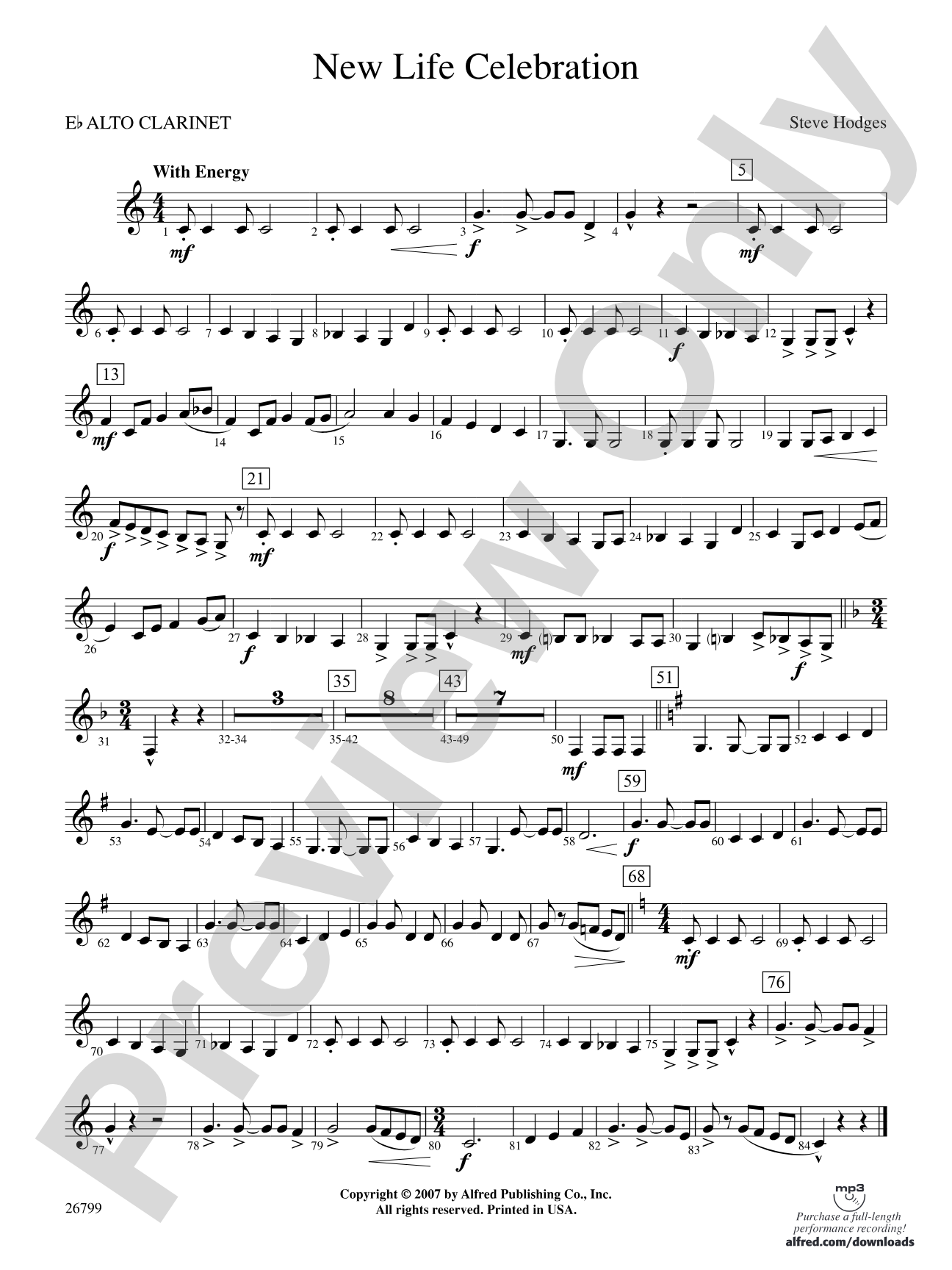 New Life Celebration: E-flat Alto Clarinet