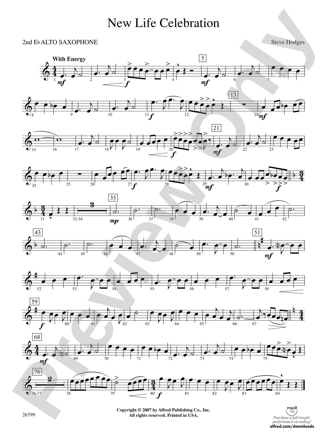 New Life Celebration: 2nd E-flat Alto Saxophone