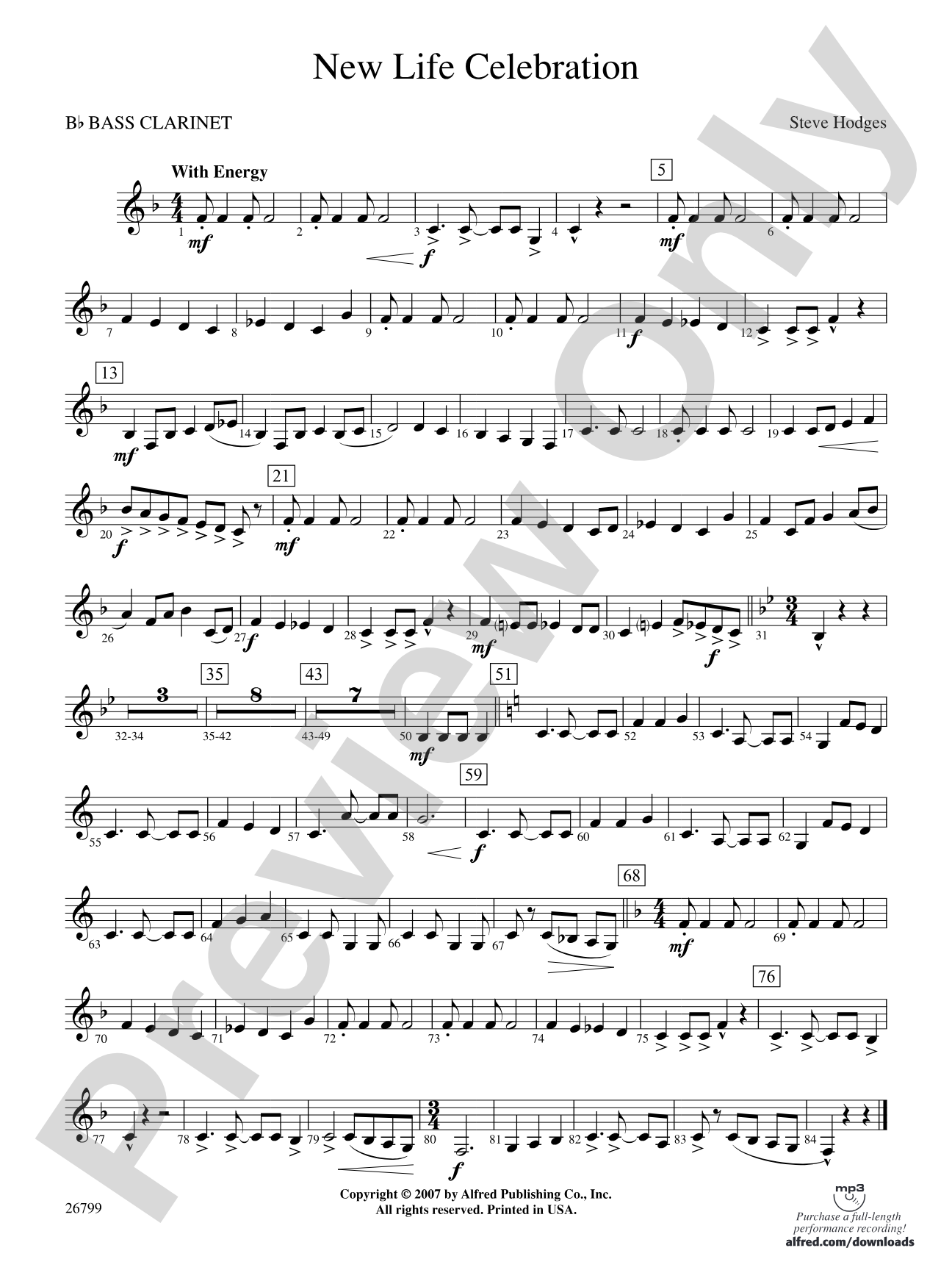 New Life Celebration: B-flat Bass Clarinet