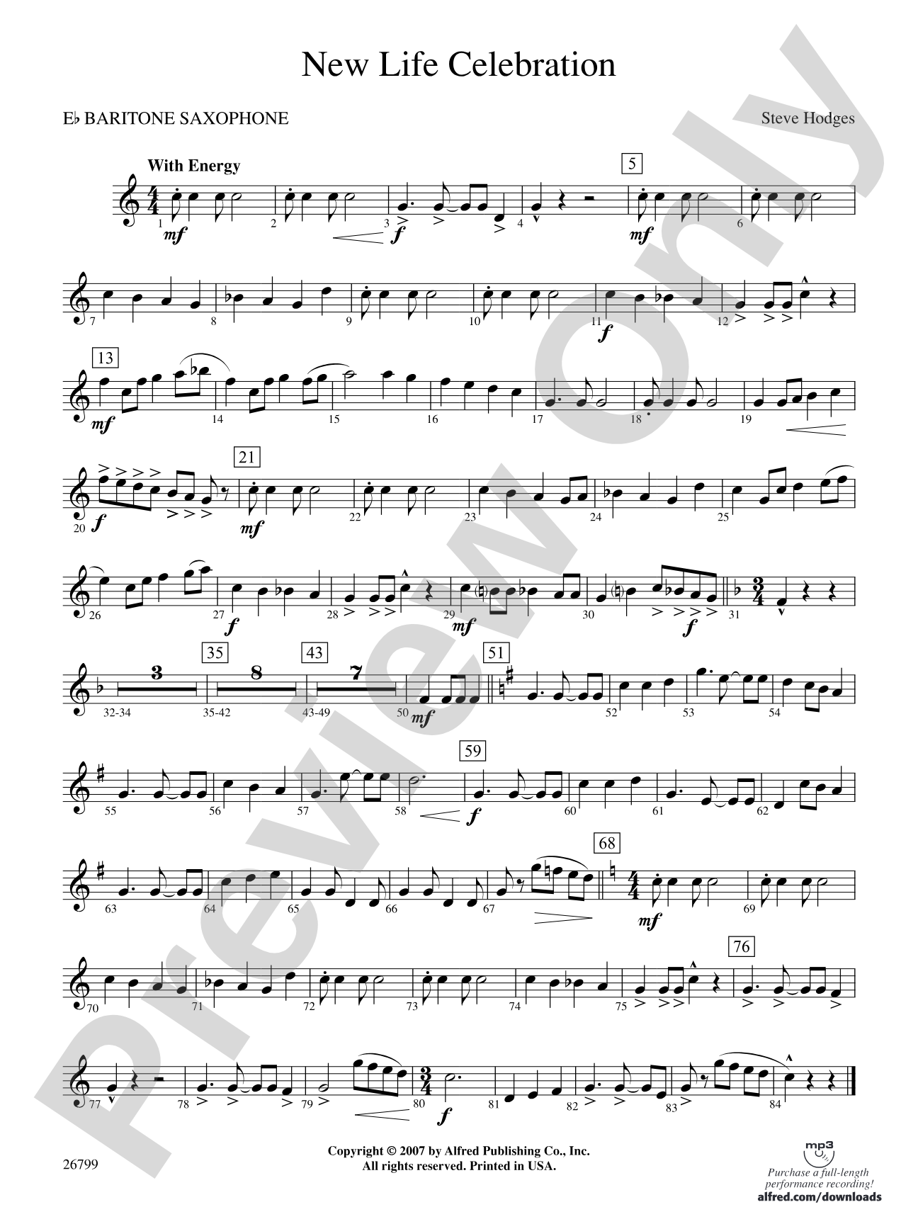 New Life Celebration: E-flat Baritone Saxophone