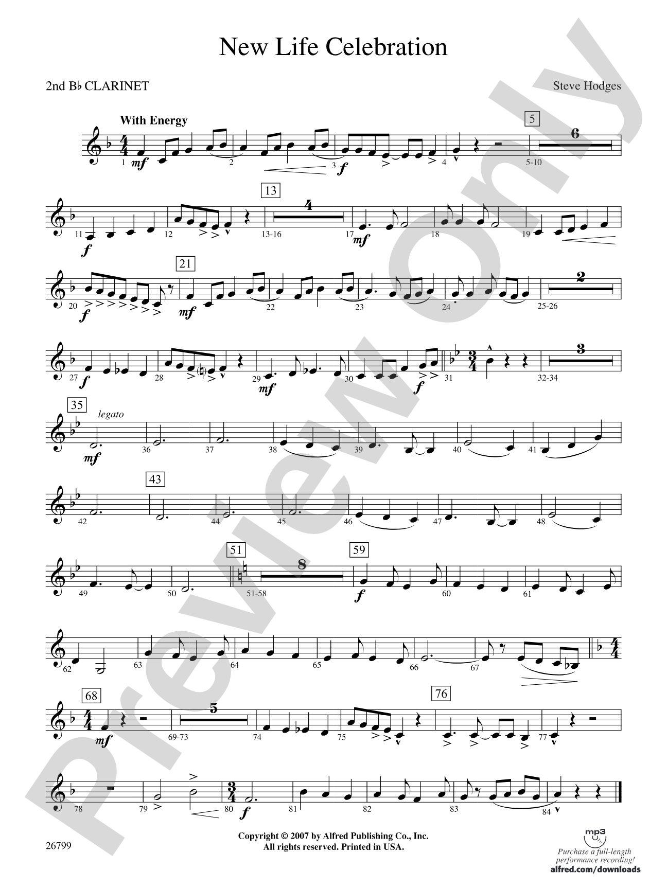 New Life Celebration: 2nd B-flat Clarinet