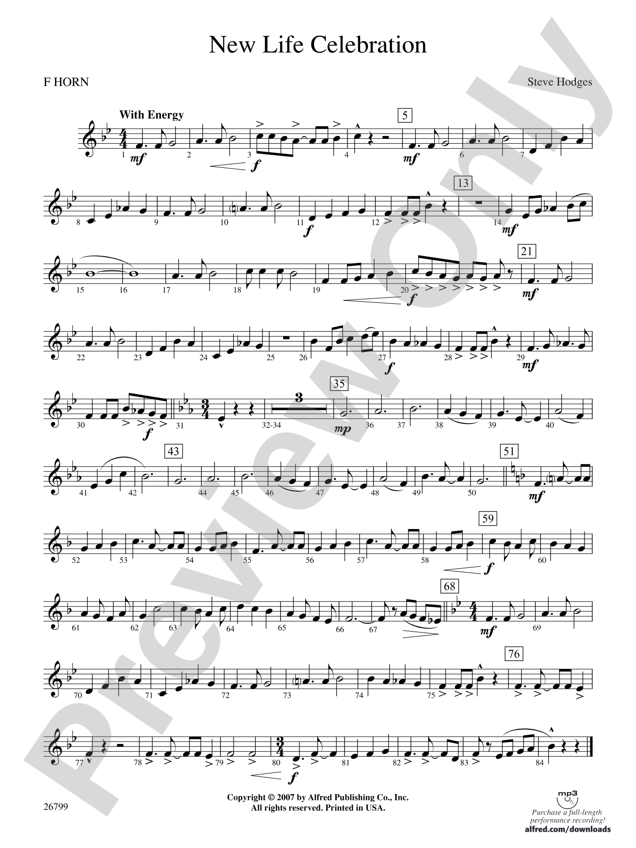 New Life Celebration: 1st F Horn