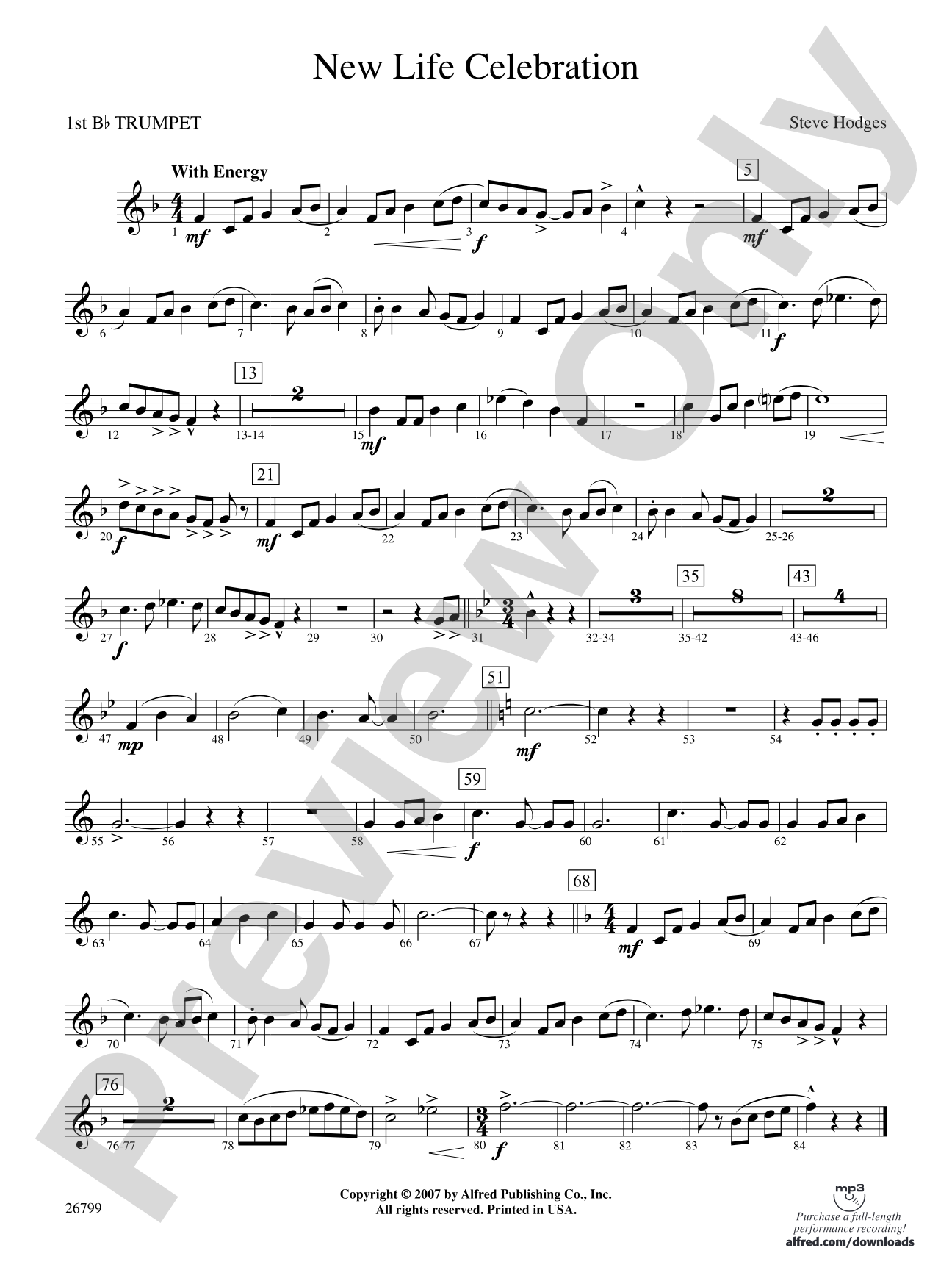 New Life Celebration: 1st B-flat Trumpet