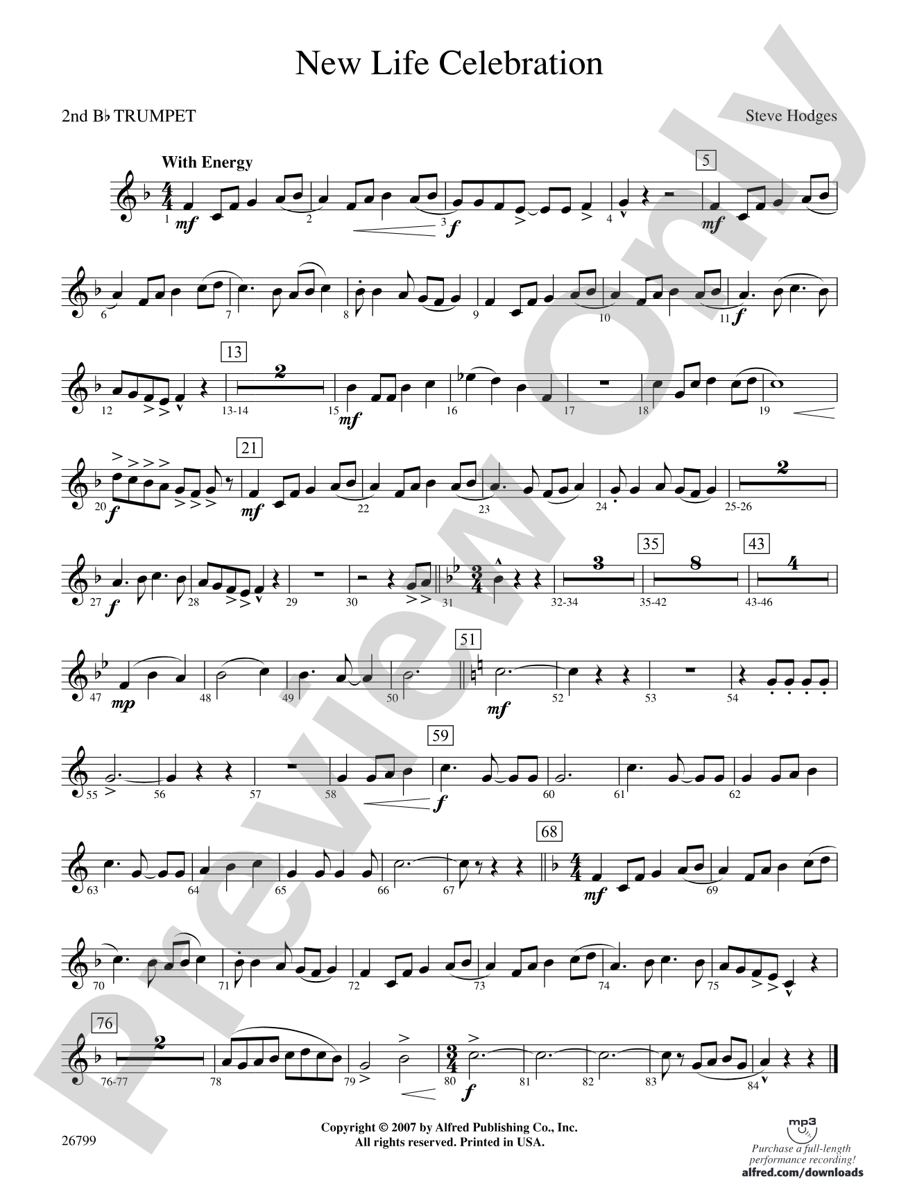 New Life Celebration: 2nd B-flat Trumpet