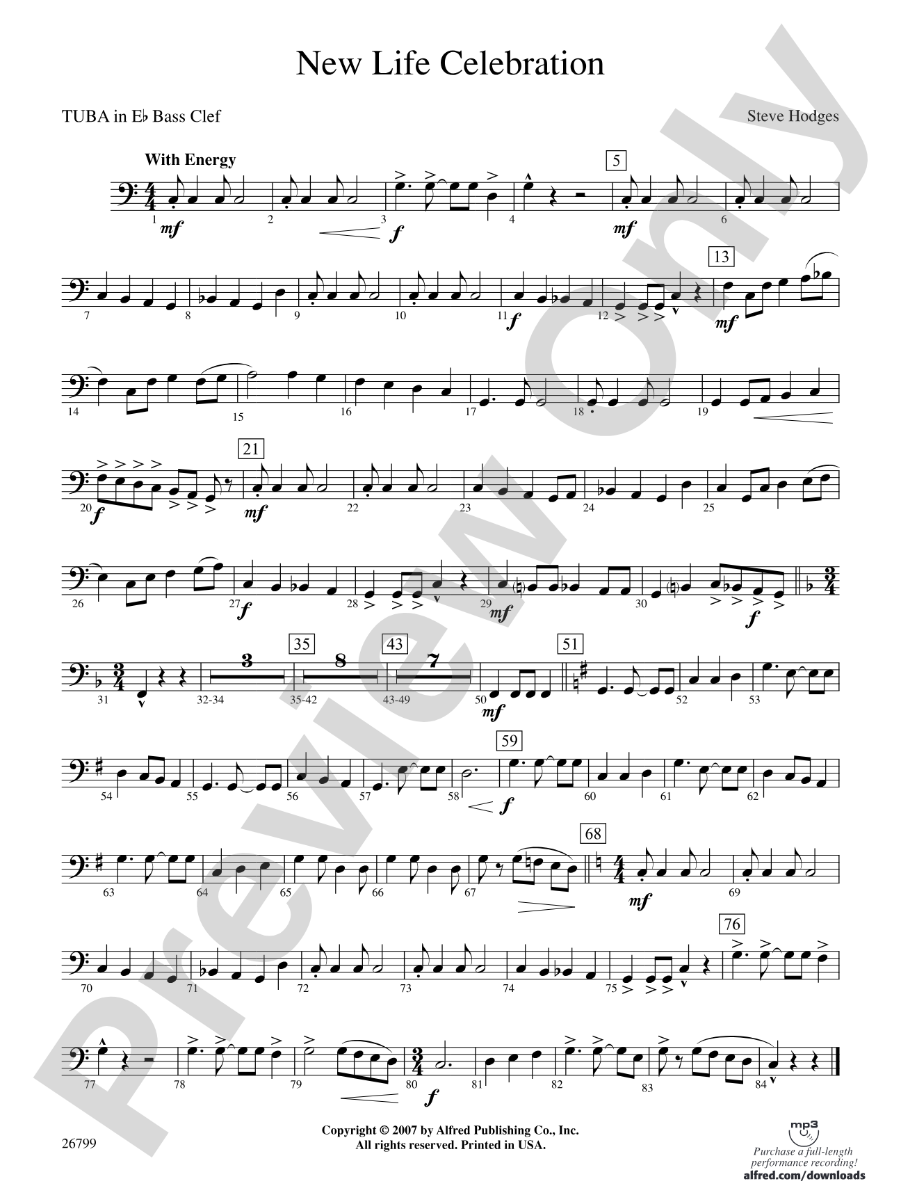 New Life Celebration: (wp) E-flat Tuba B.C.