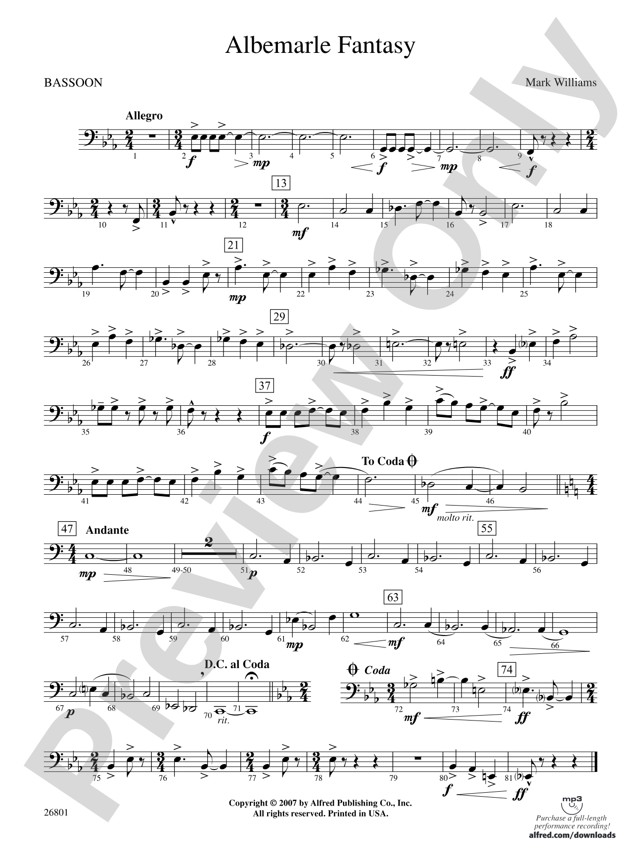 Albemarle Fantasy: Bassoon