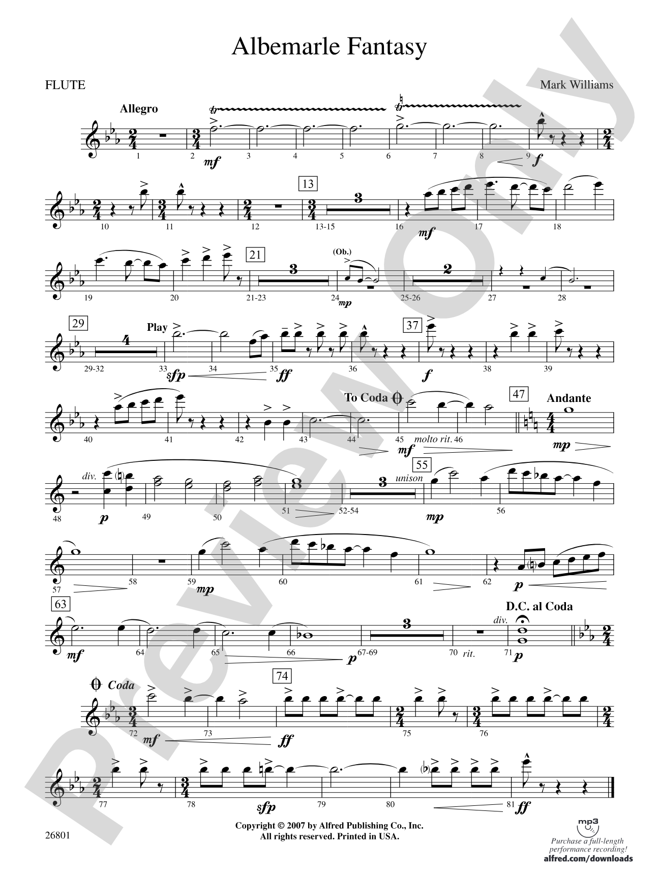 Albemarle Fantasy: Flute